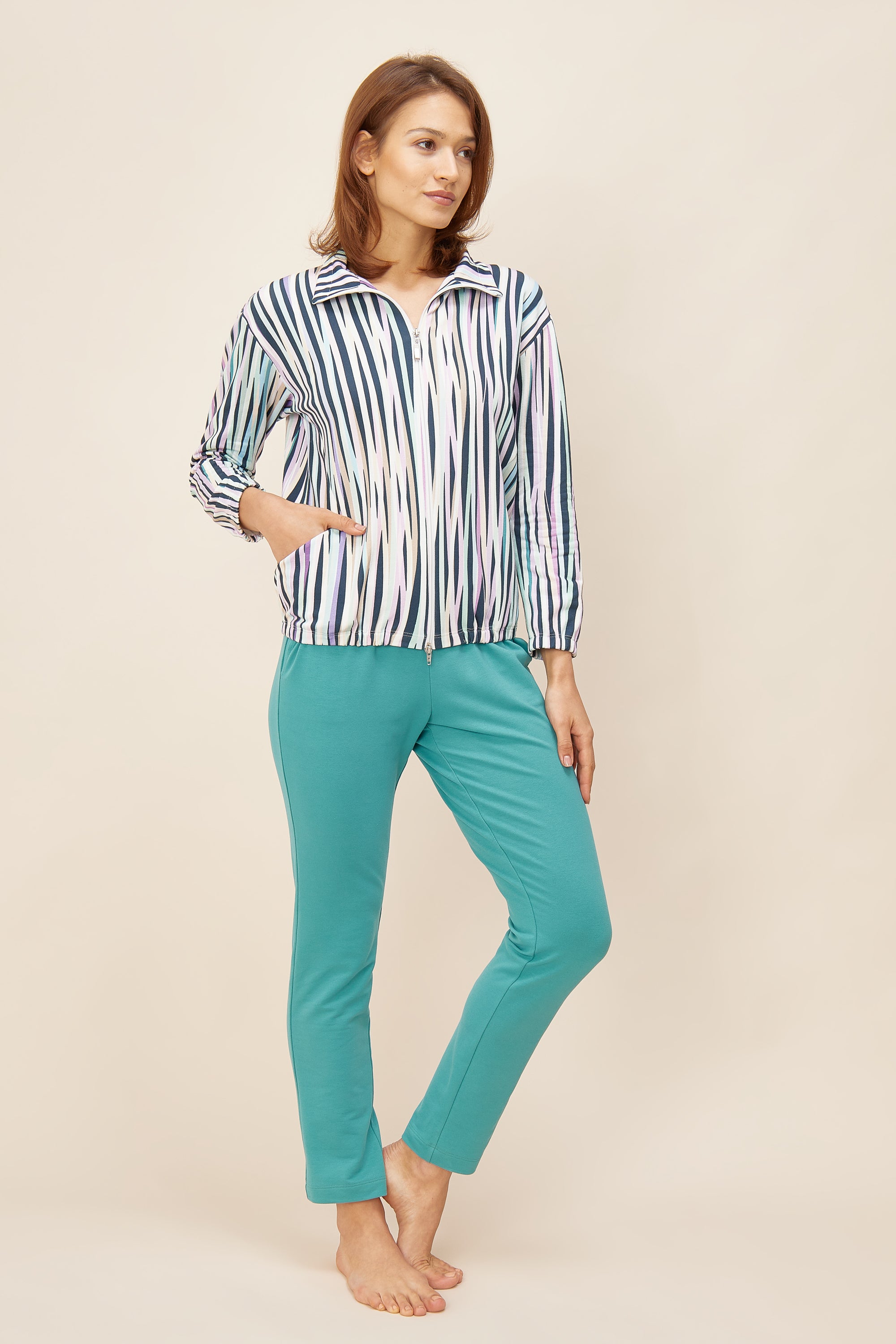 Feraud Jacket, 1/1 Sleeve, Zipper, Pockets Mode (3221043) Stripe Multicolor