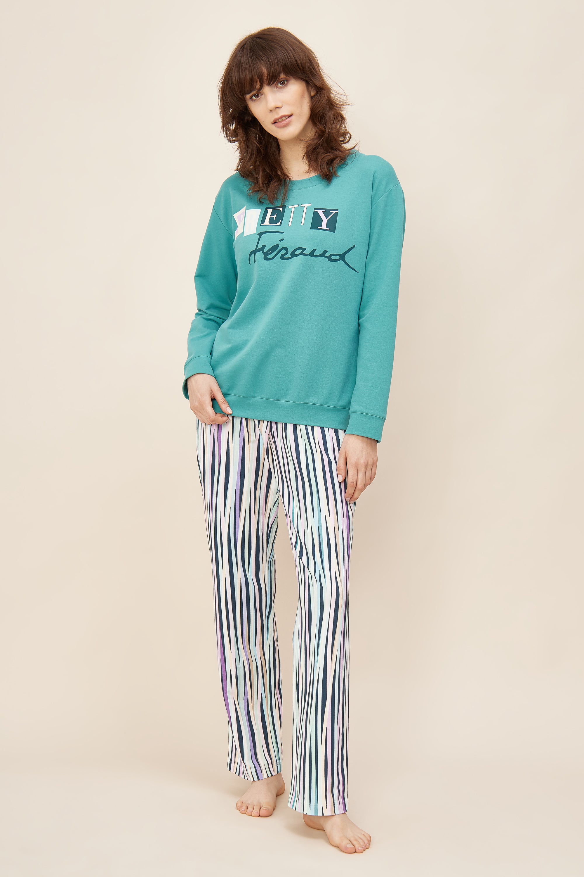 Feraud Sweatshirt, 1/1 Sleeve, Round Neck Uni L (3221047) Jade