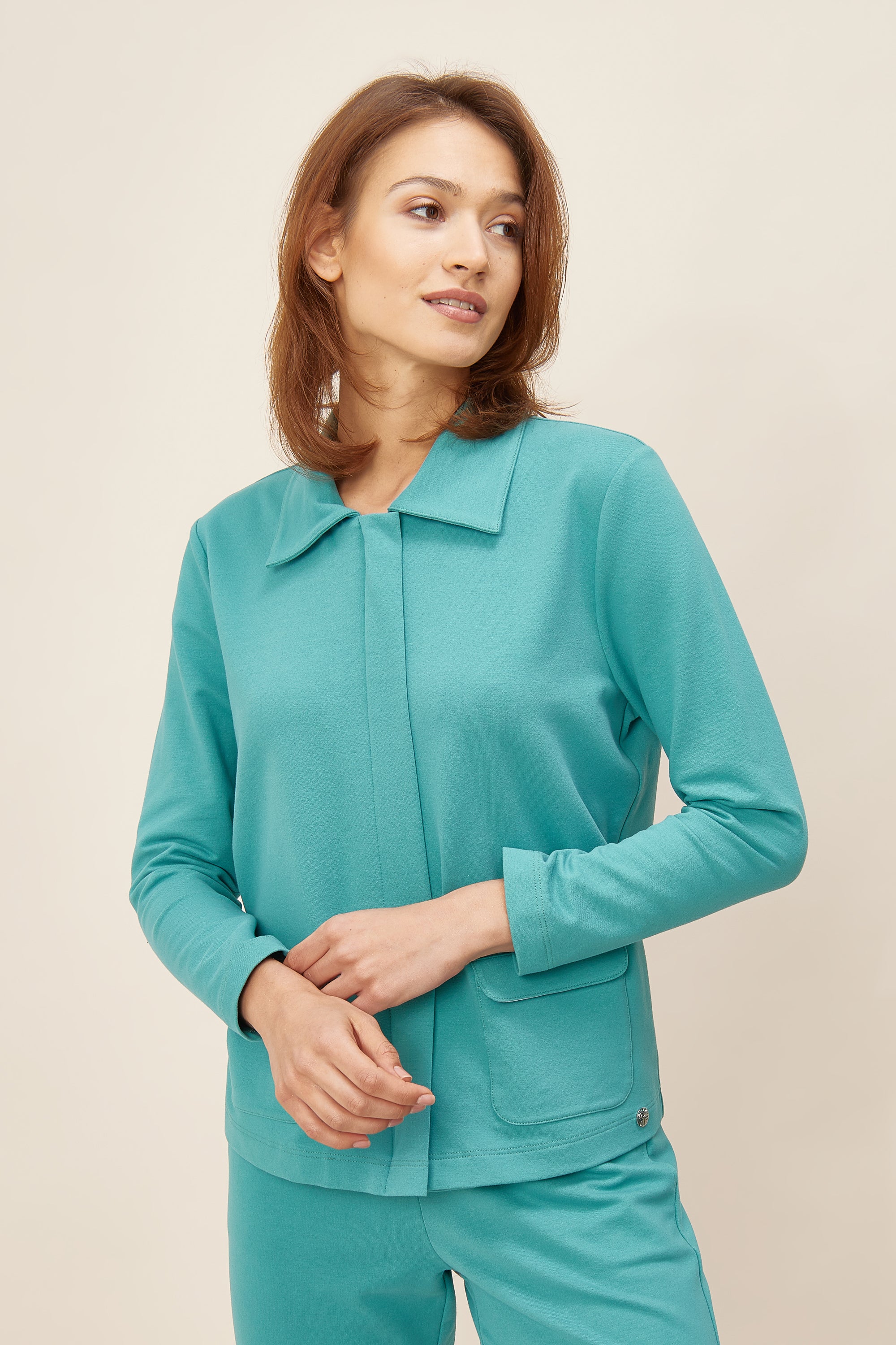 Feraud Jacket, 1/1 Sleeve, Zipper, Pockets Uni (3221048) Jade