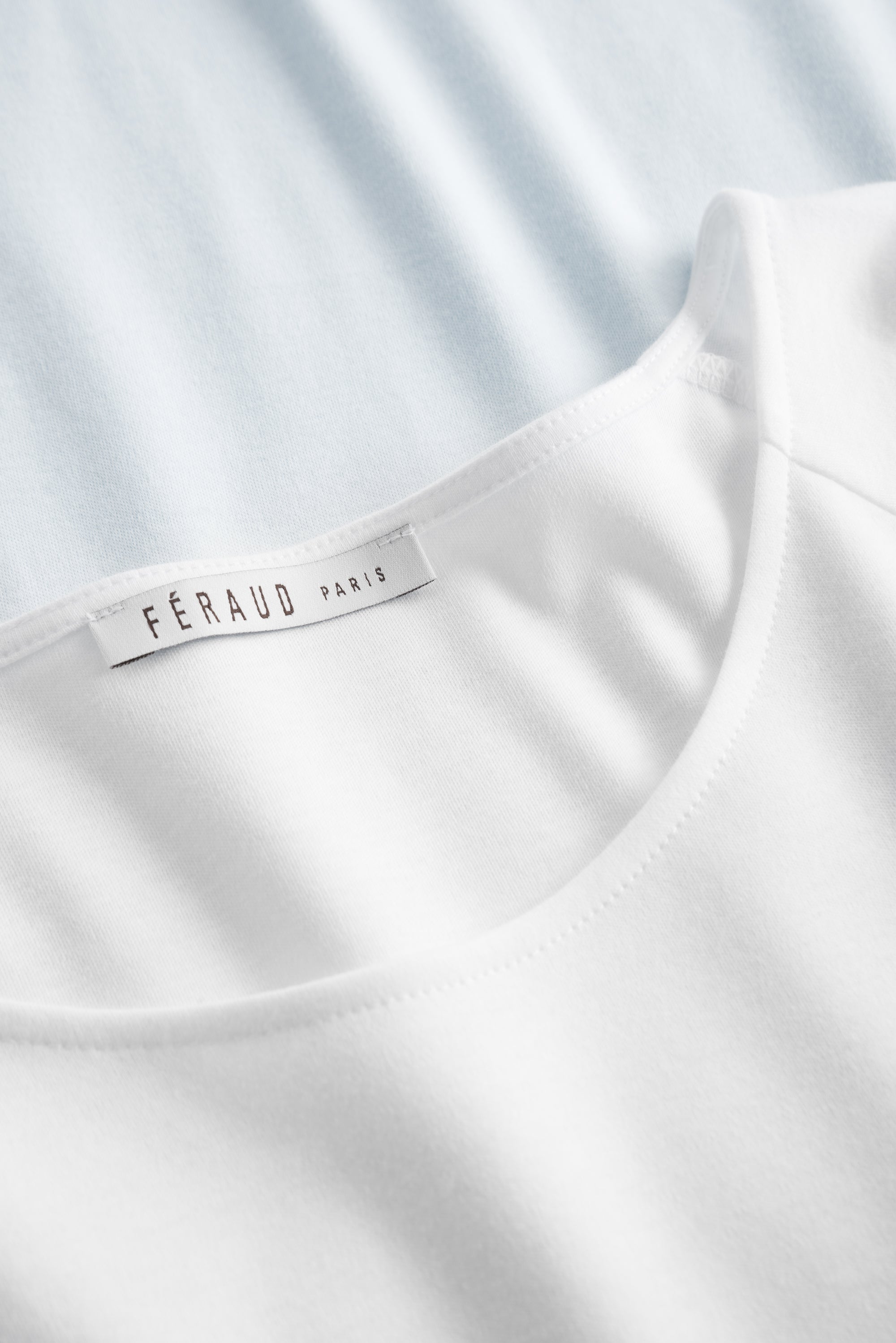 Feraud Night Dress, 1/2 Sleeve Raglan, Round Neck, Pocke (3221063) White-Blue