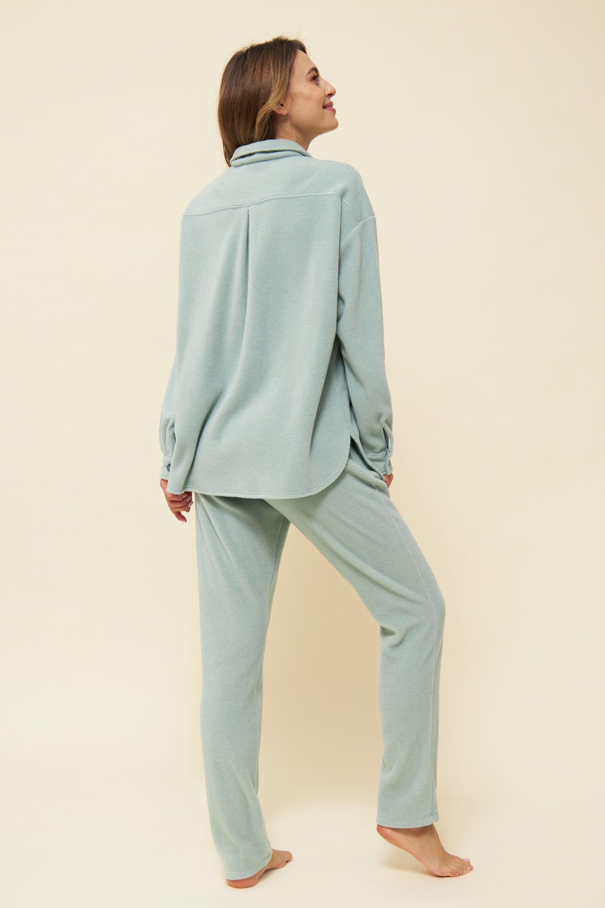 Feraud Lounge Suit, 1/1 Sleeve, Pants 1/1, Buttoned Flee (3221121) Milky Green