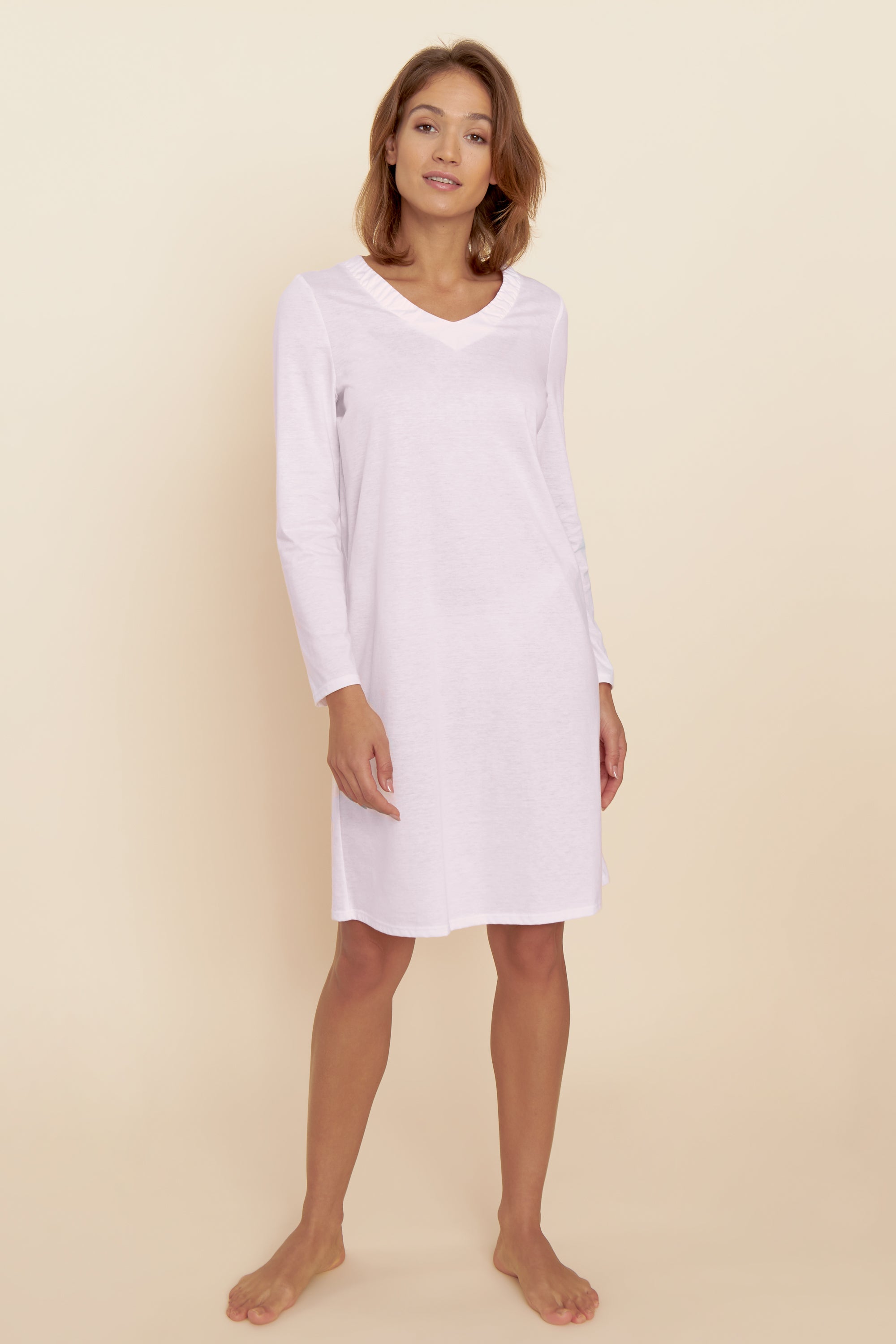 Feraud Night Dress, 1/1 Sleeve, V-Neck V-Variation (3221156) Rose