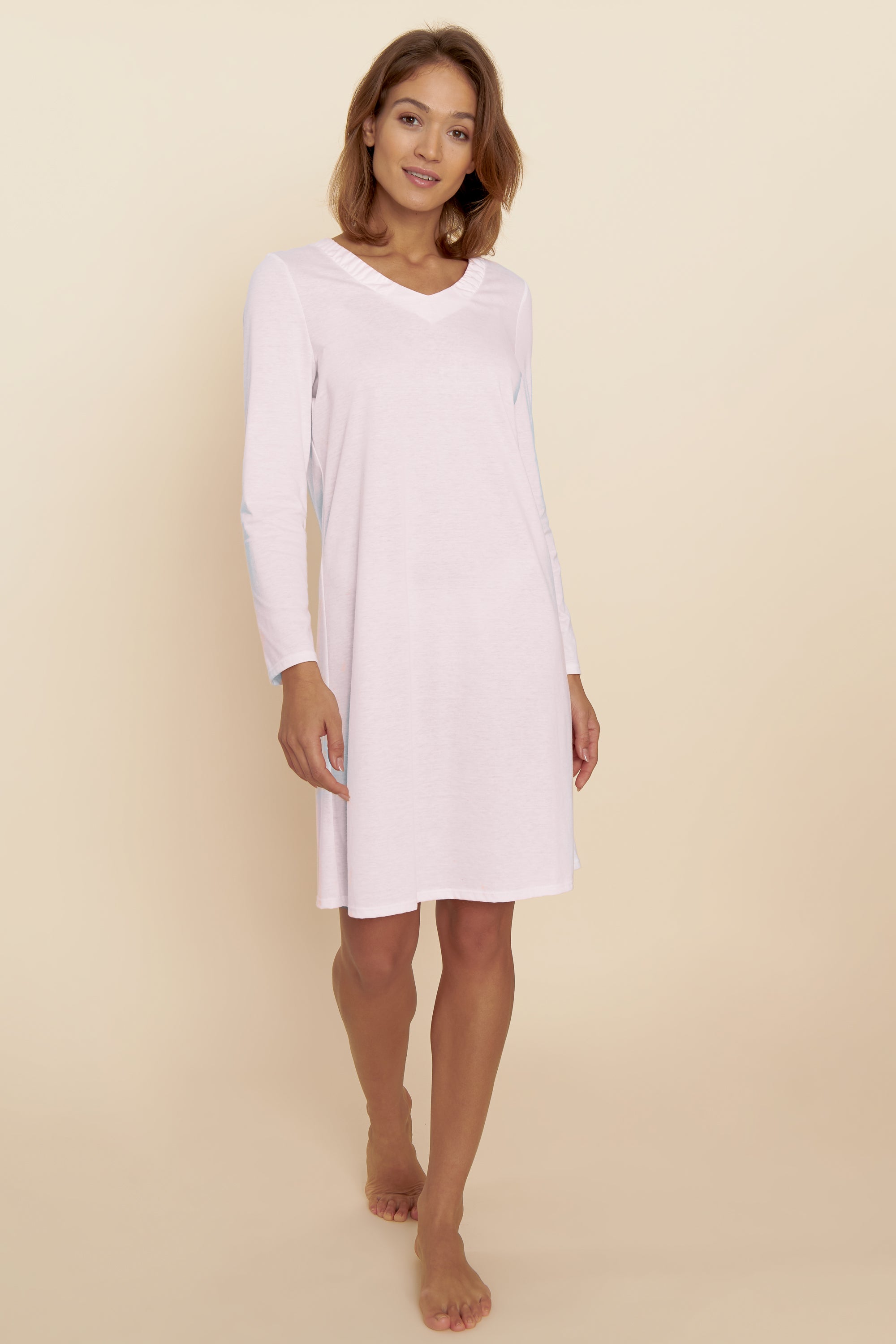 Feraud Night Dress, 1/1 Sleeve, V-Neck V-Variation (3221156) Rose