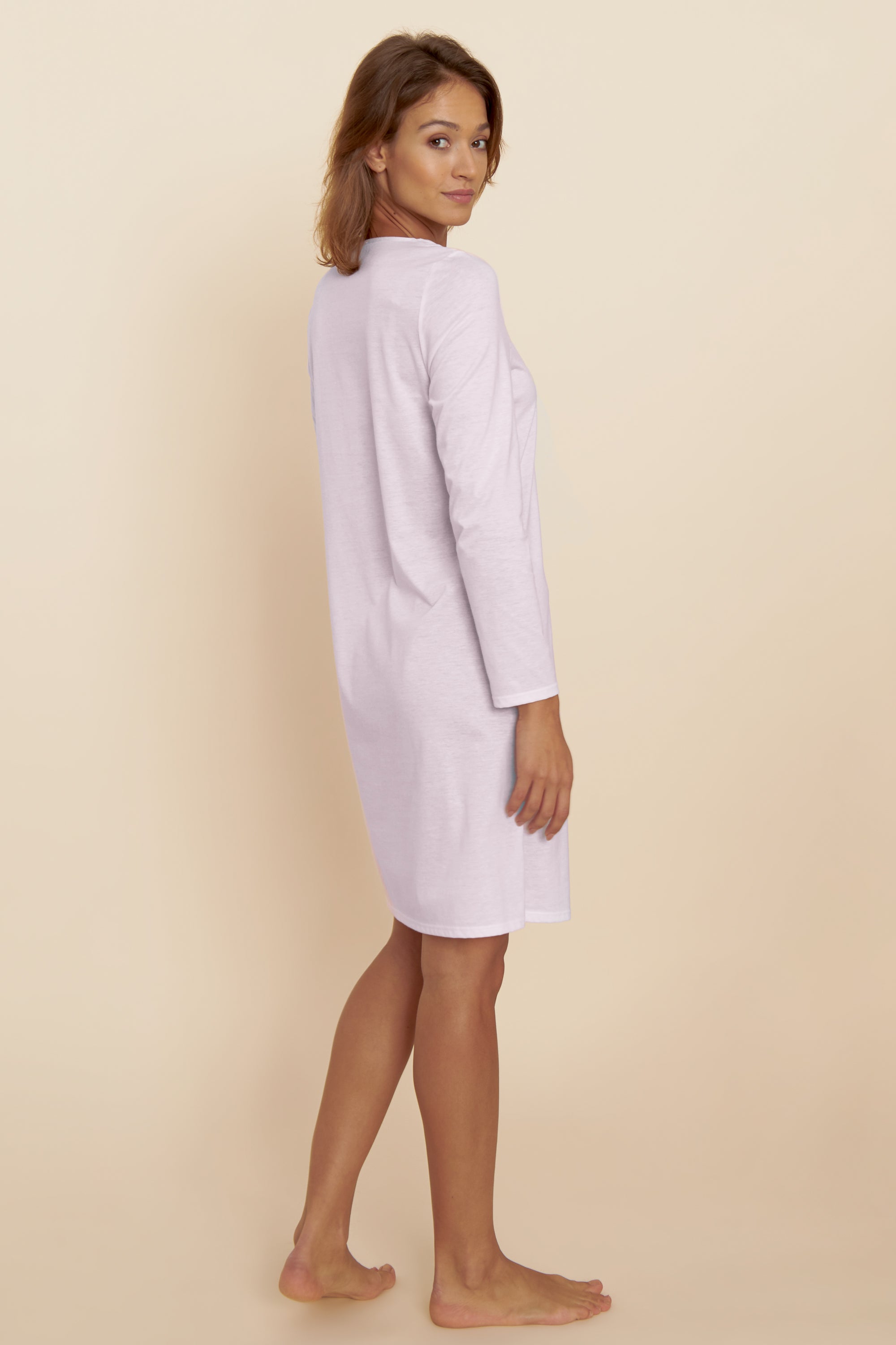 Feraud Night Dress, 1/1 Sleeve, V-Neck V-Variation (3221156) Rose