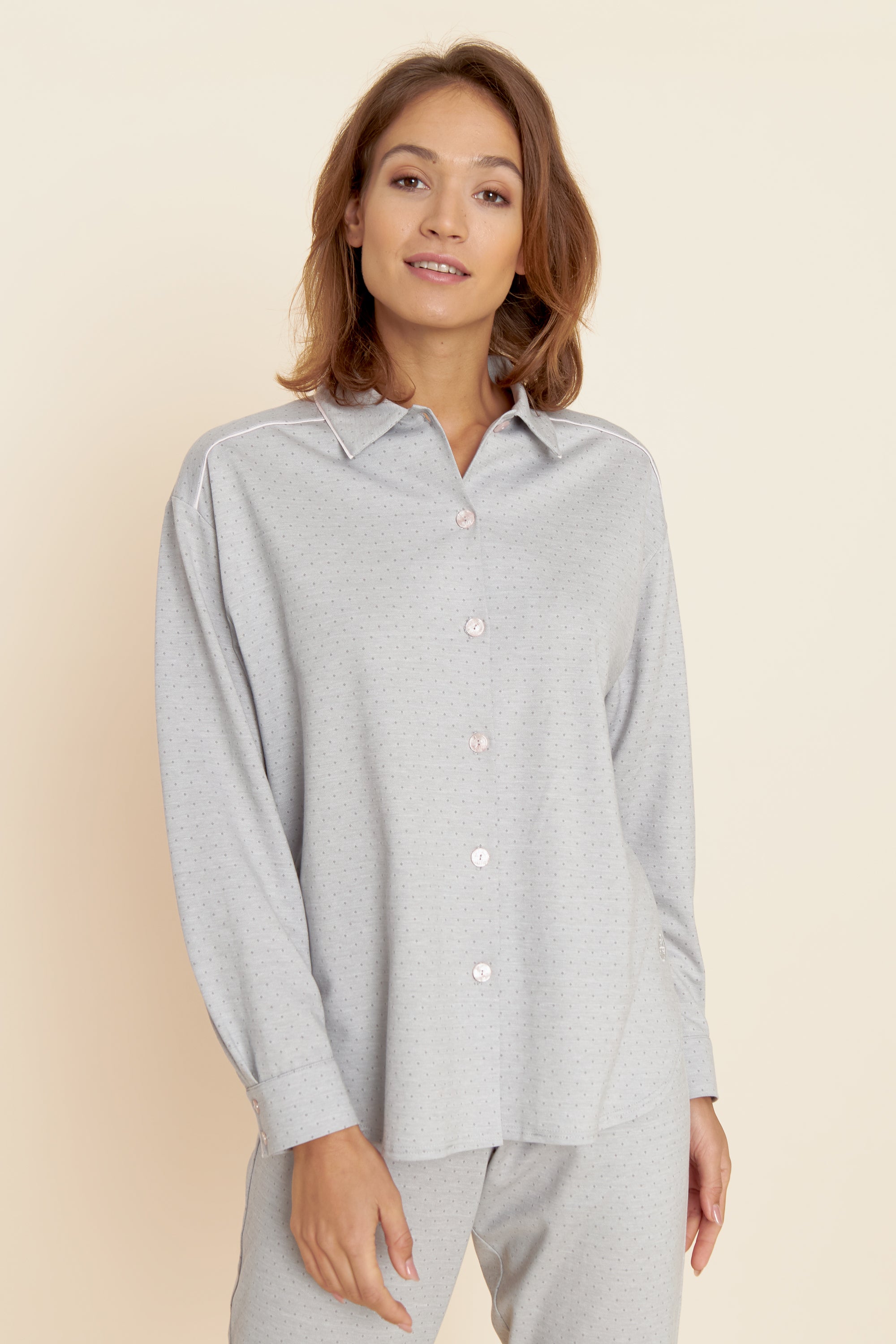Feraud Pajama, 1/1 Sleeve, Pants 1/1, Button-Throug (3221158) Shades Of Grey