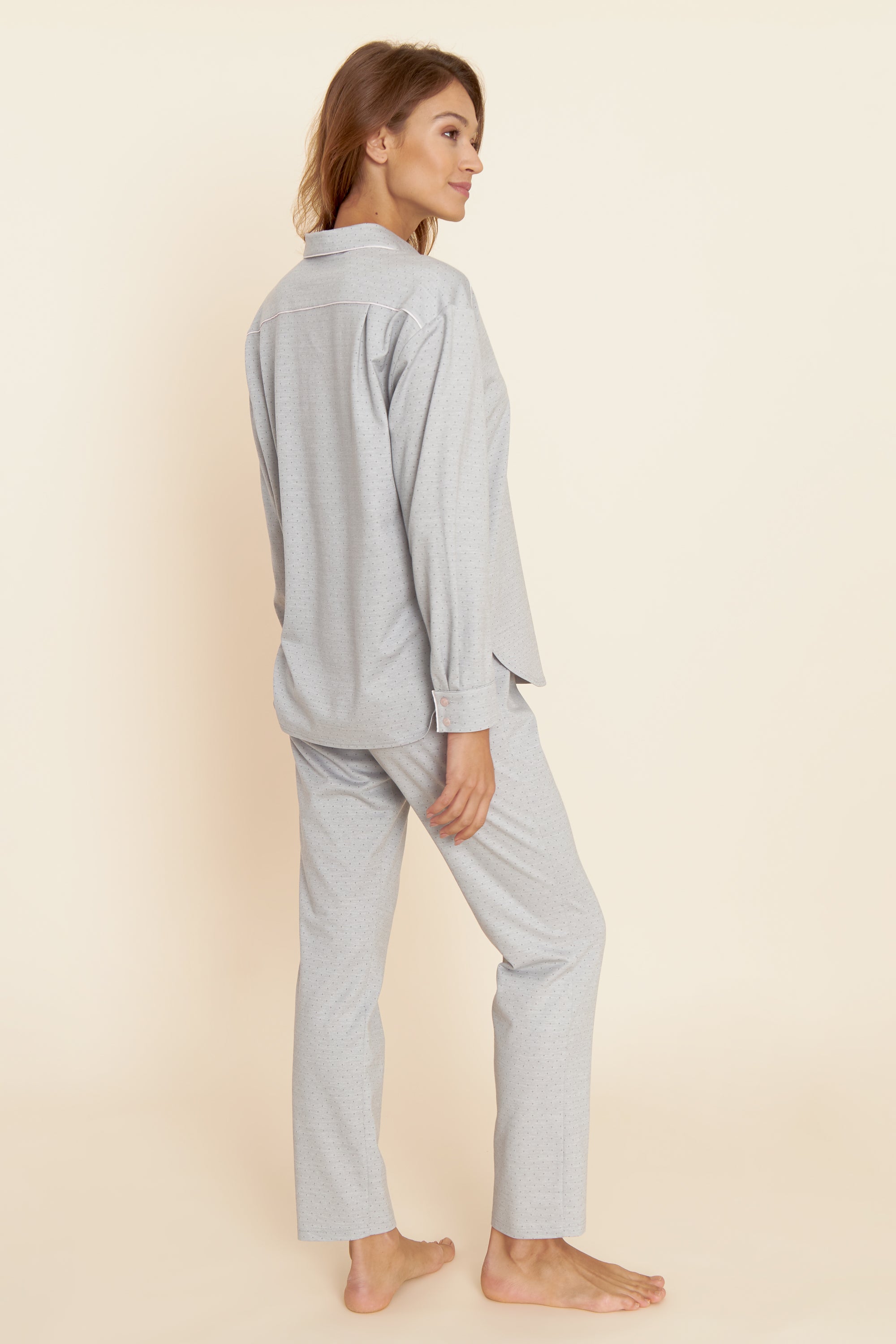 Feraud Pajama, 1/1 Sleeve, Pants 1/1, Button-Throug (3221158) Shades Of Grey