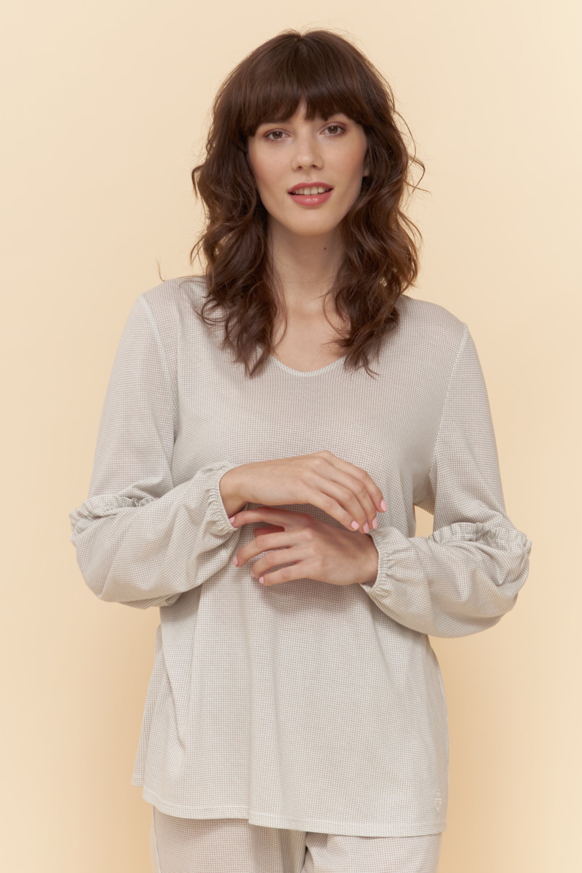 Feraud Pajama, 1/1 Sleeve, Pants 1/1, V-Neck Modern (3221162) Minimal Print