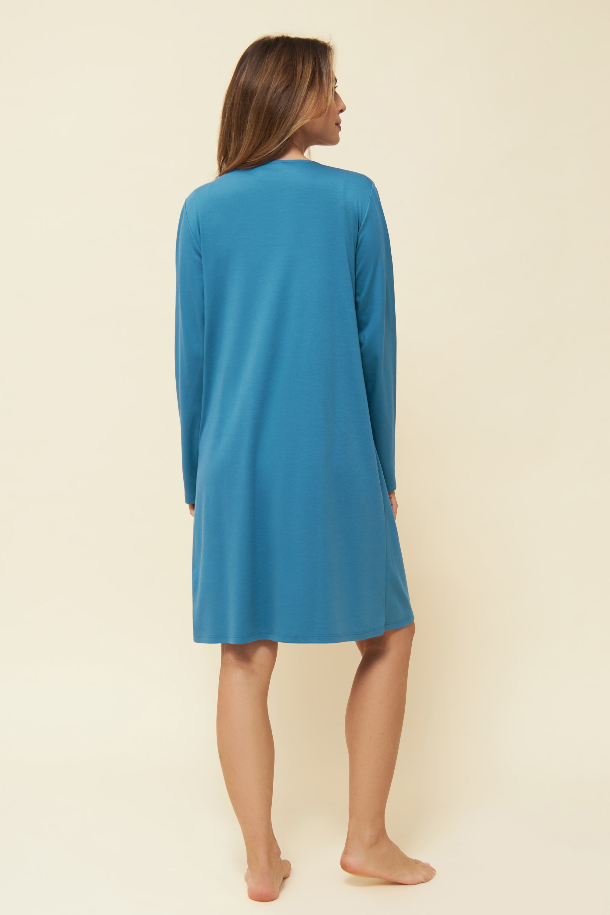 Feraud Night Dress, 1/1 Sleeve, Round Neck Logo (3221173) Arctic Blue