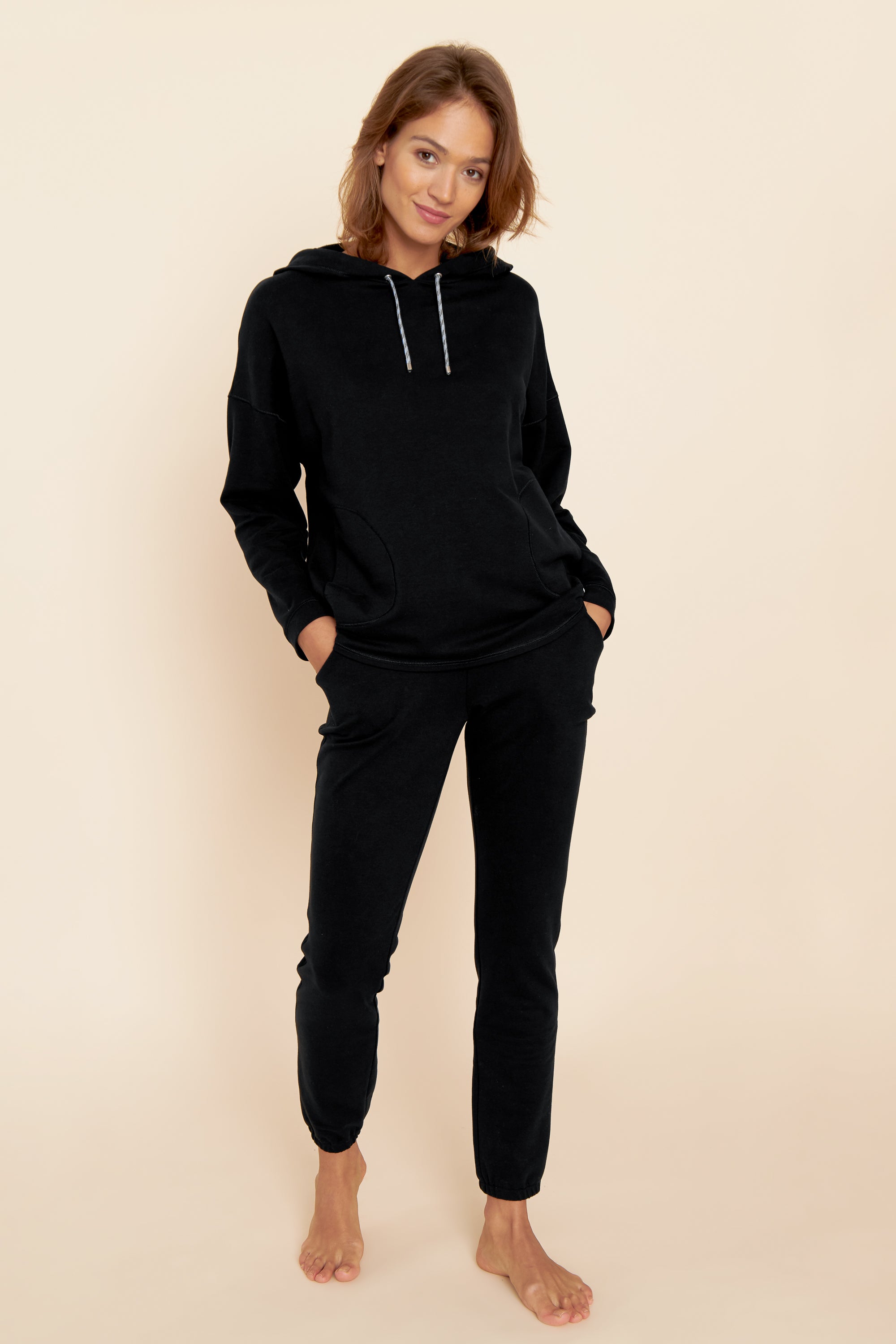 Feraud Sweatshirt, 1/1 Sleeve, Hooded, Pockets (3221178) Black