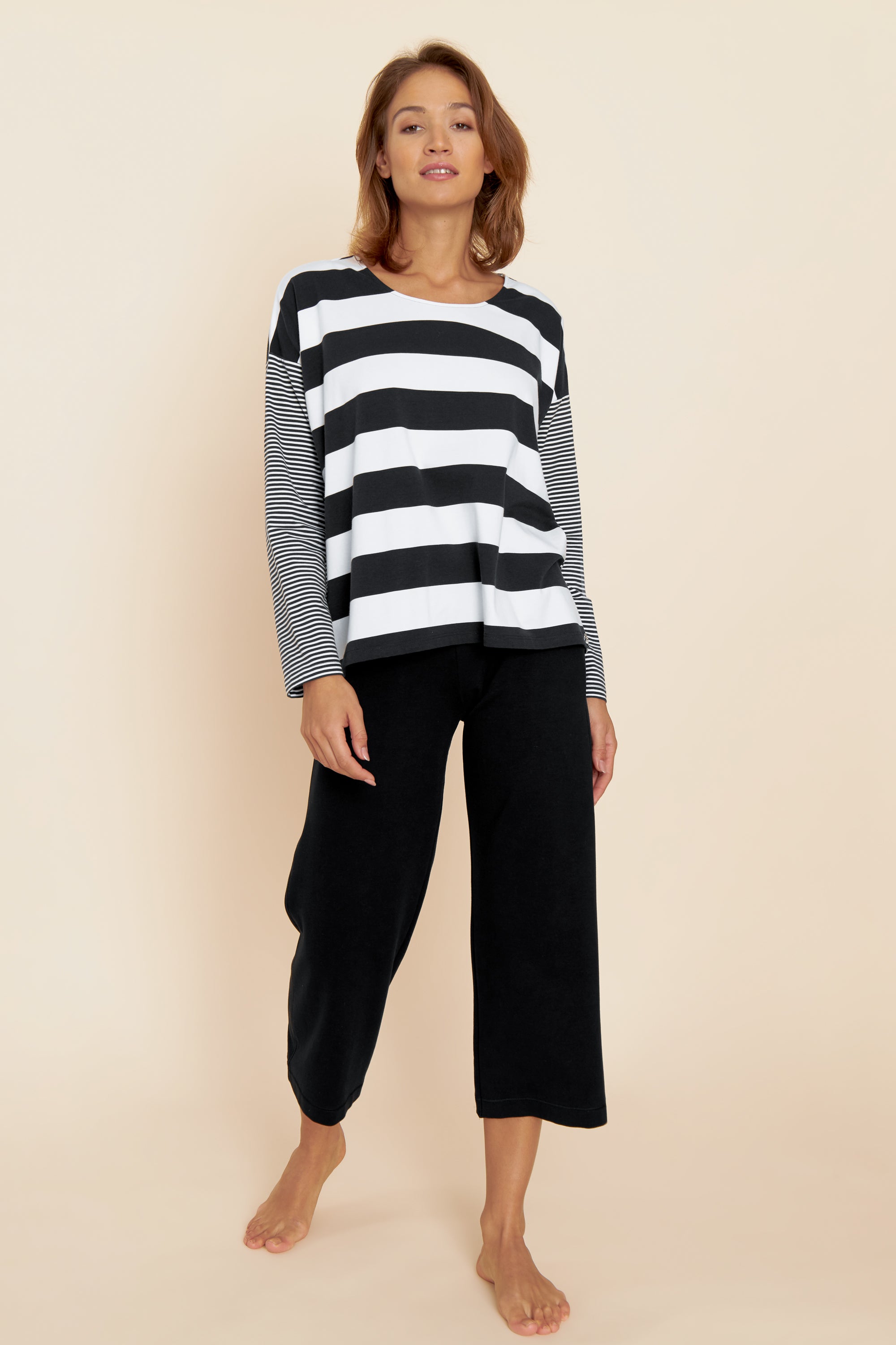 Feraud Shirt, 1/1 Sleeve, Round Neck Modern Rin (3221182) Ringlet White-Black