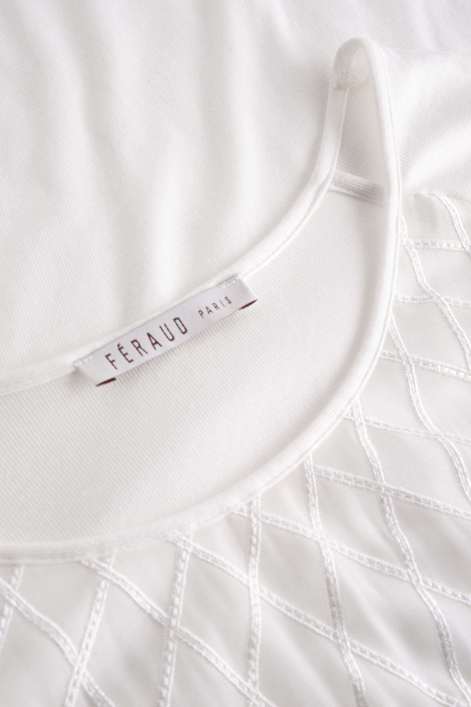 Feraud Night Dress, 1/1 Sleeve, Round Neck Puristic Grap (3221190) Ivory
