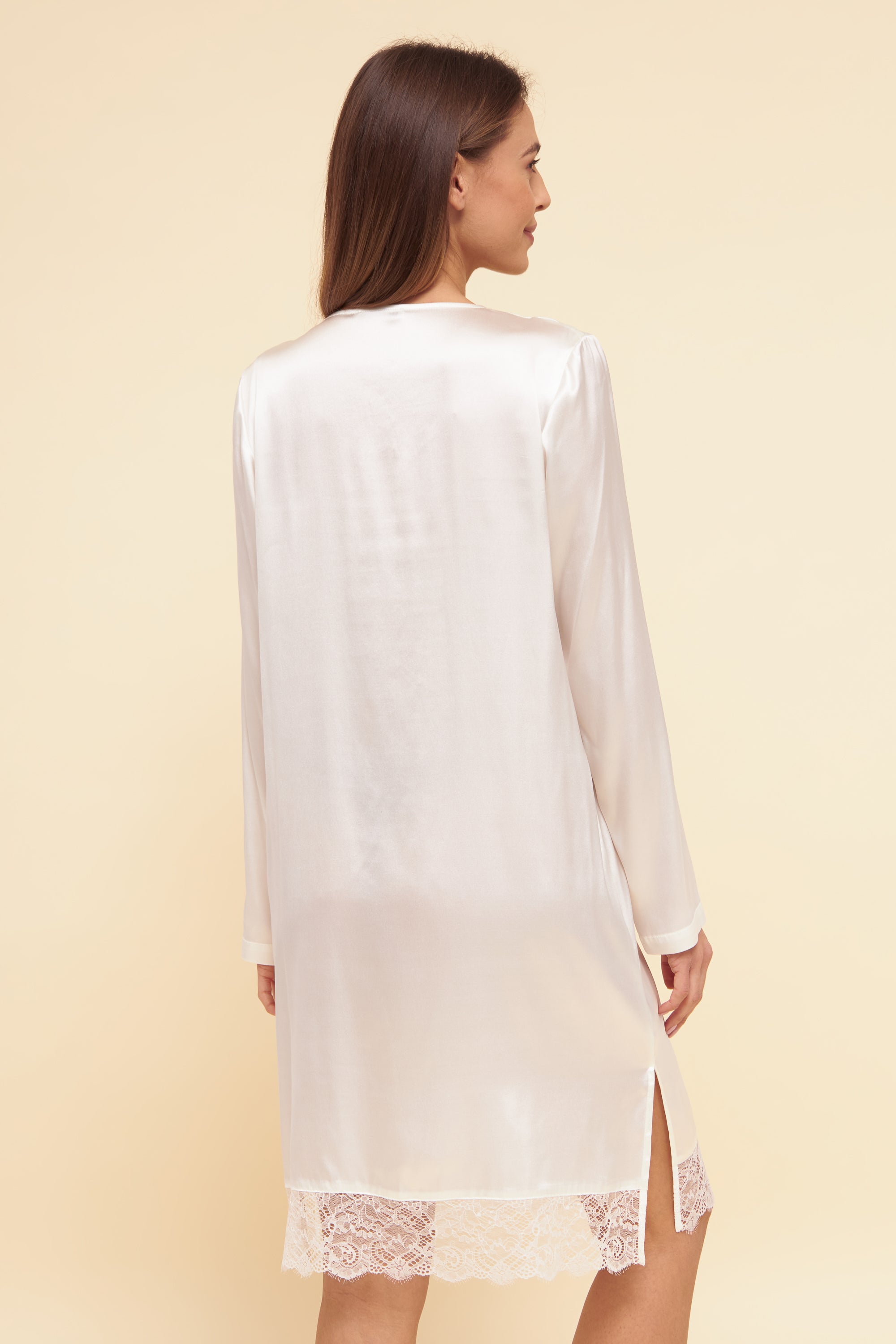 Feraud Night Dress Gots, 1/1 Sleeve, V-Neck Silk (3221198) Ivory