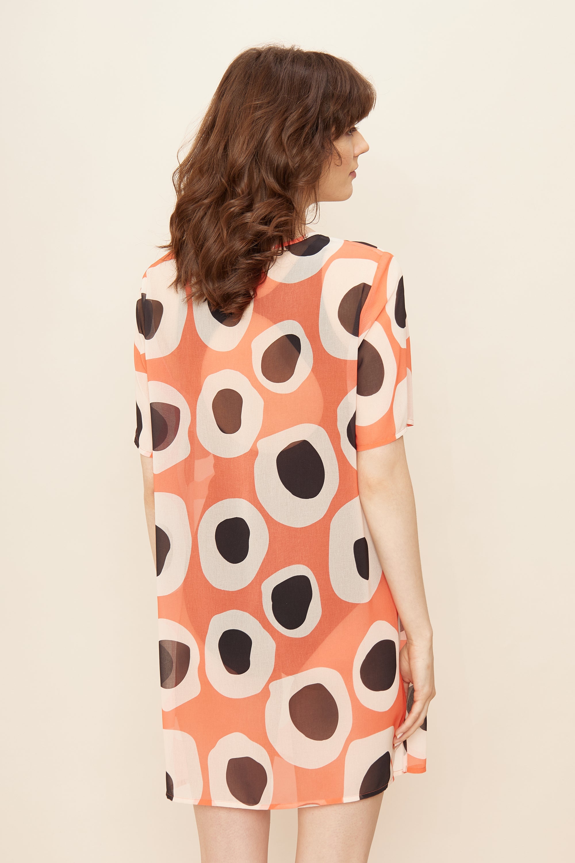 Feraud Beach Dress, 1/2 Sleeve, V-Neck Neon Statement (3225102) Graphic Dots