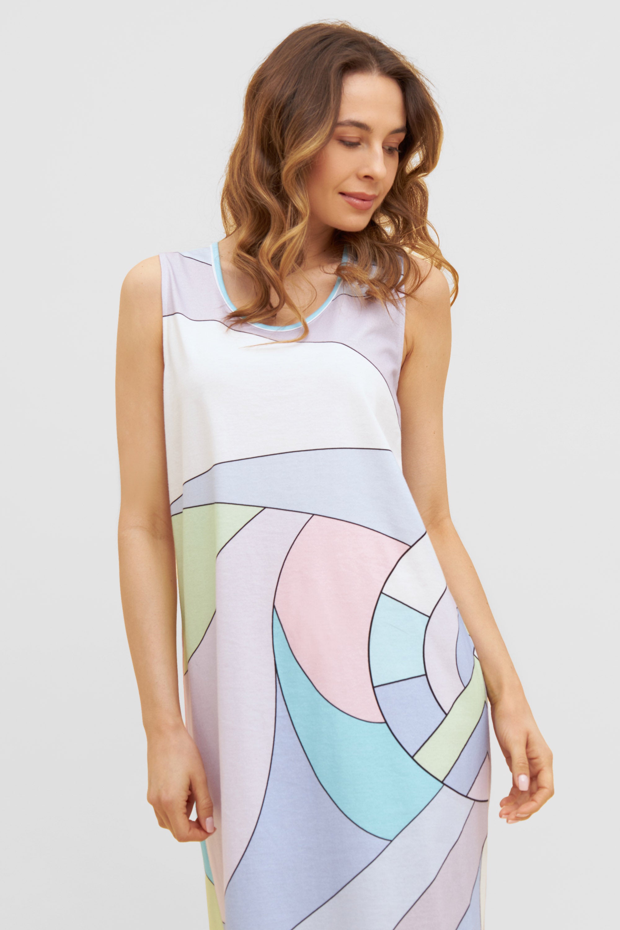 Feraud Night Dress, Sleeveless, Round Neck Art Logo (3231002) Colourmix