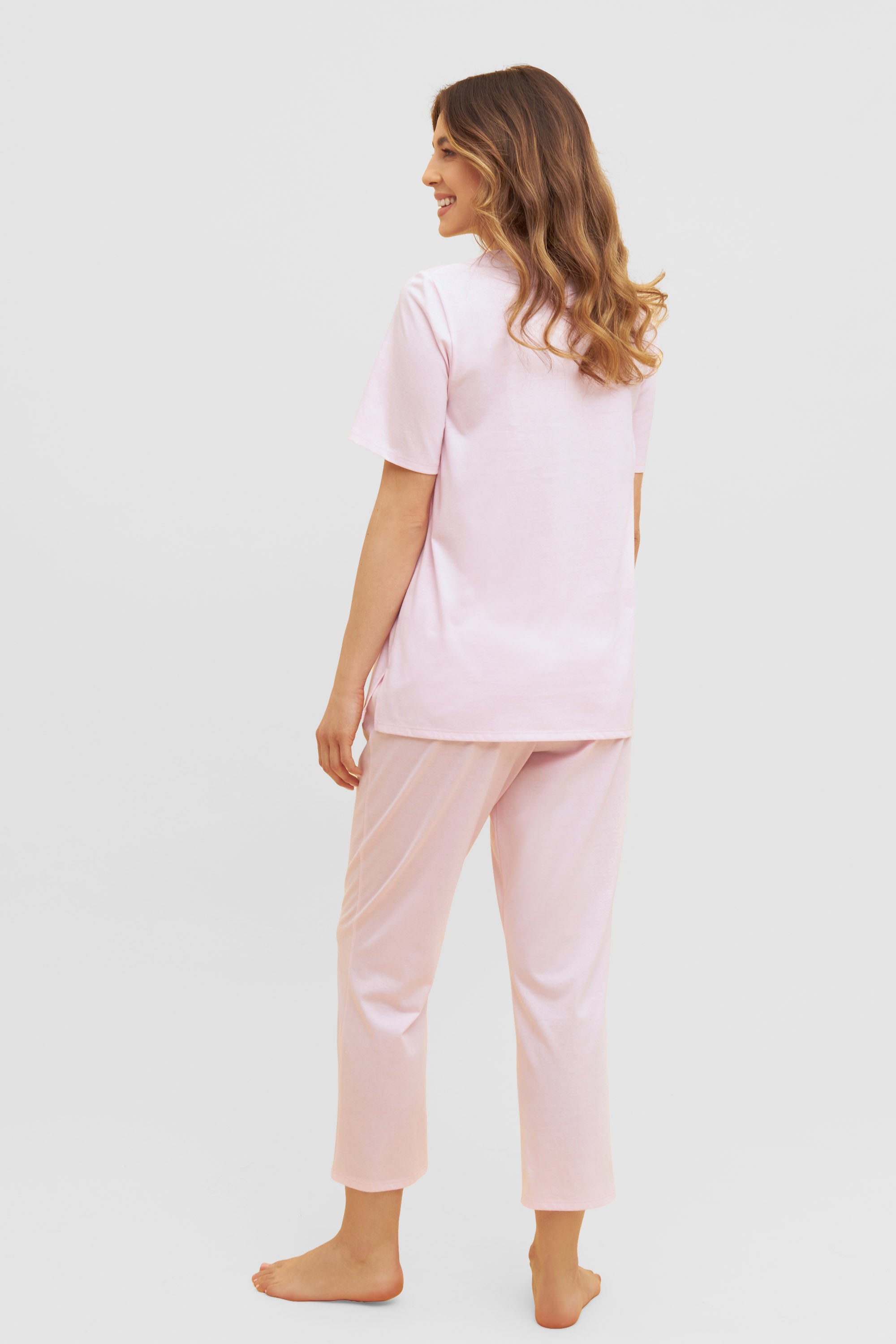 Feraud Pajama, 1/2 Sleeve, Pants 7/8, Angular Neck (3231007) Rosewater