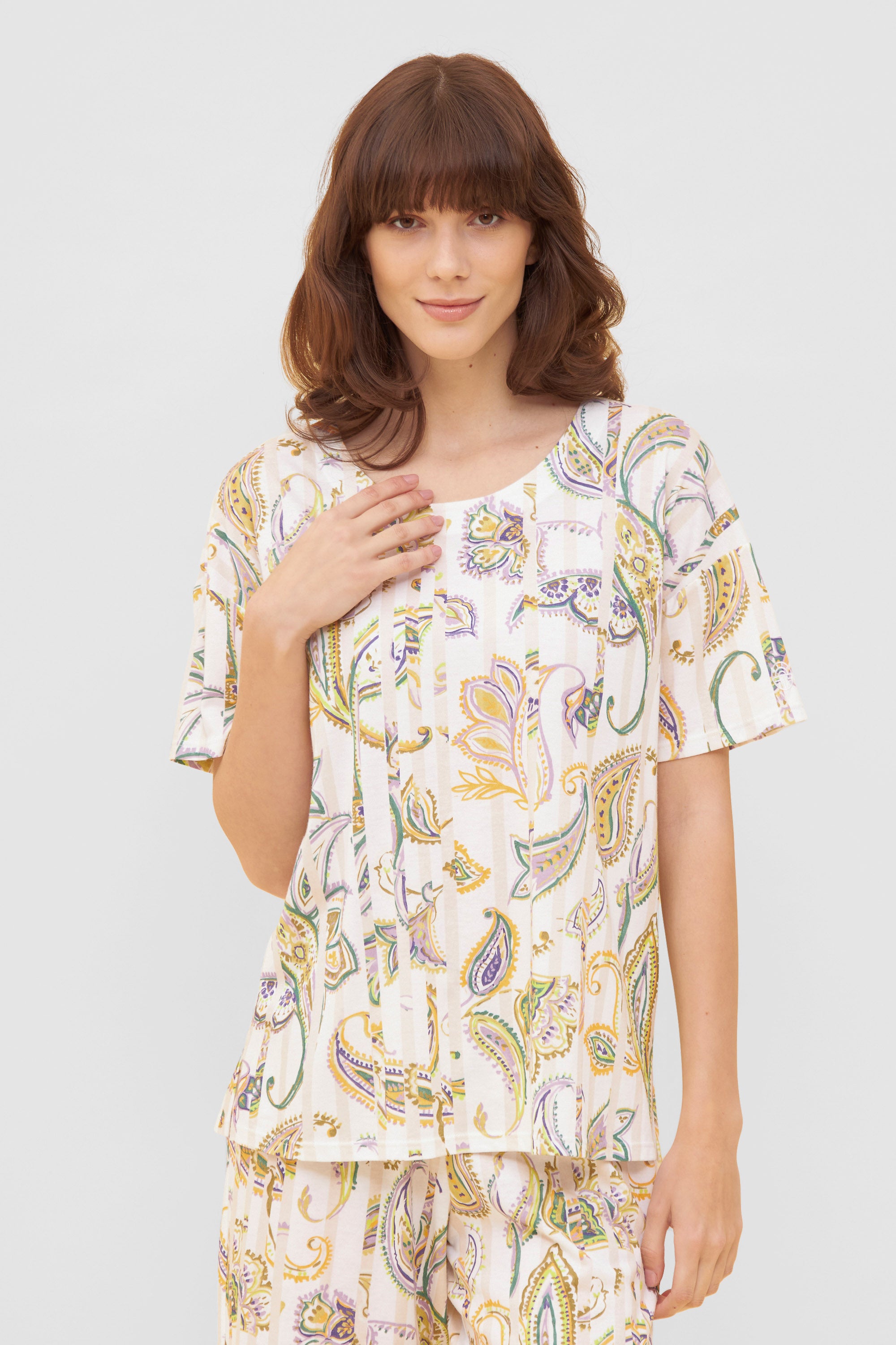 Feraud Pajama, 1/2 Sleeve, Pants Bermuda, Round Nec (3231012) Paisley
