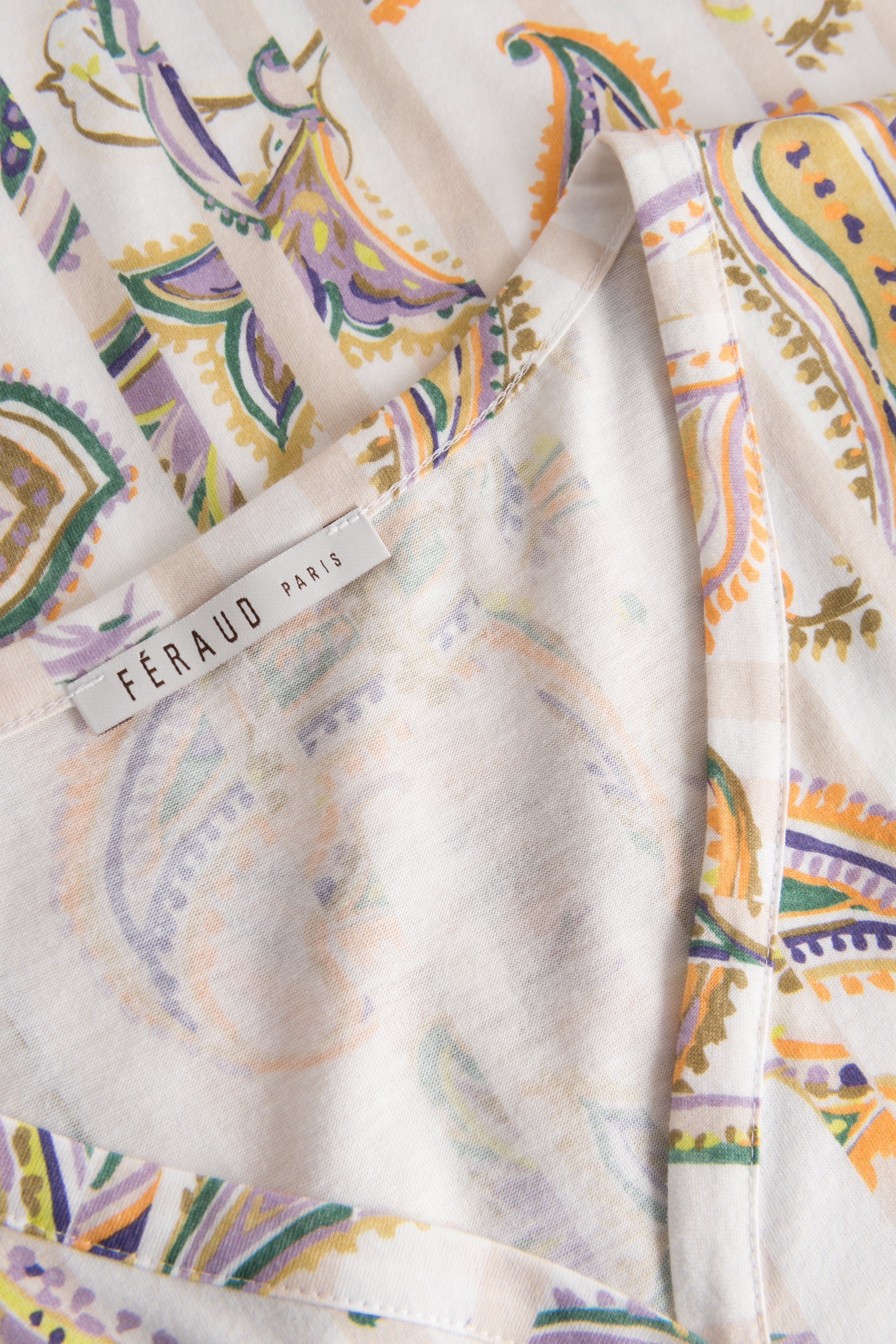 Feraud Night Dress, 1/2 Sleeve, V-Neck, Button Panel Pai (3231014) Paisley