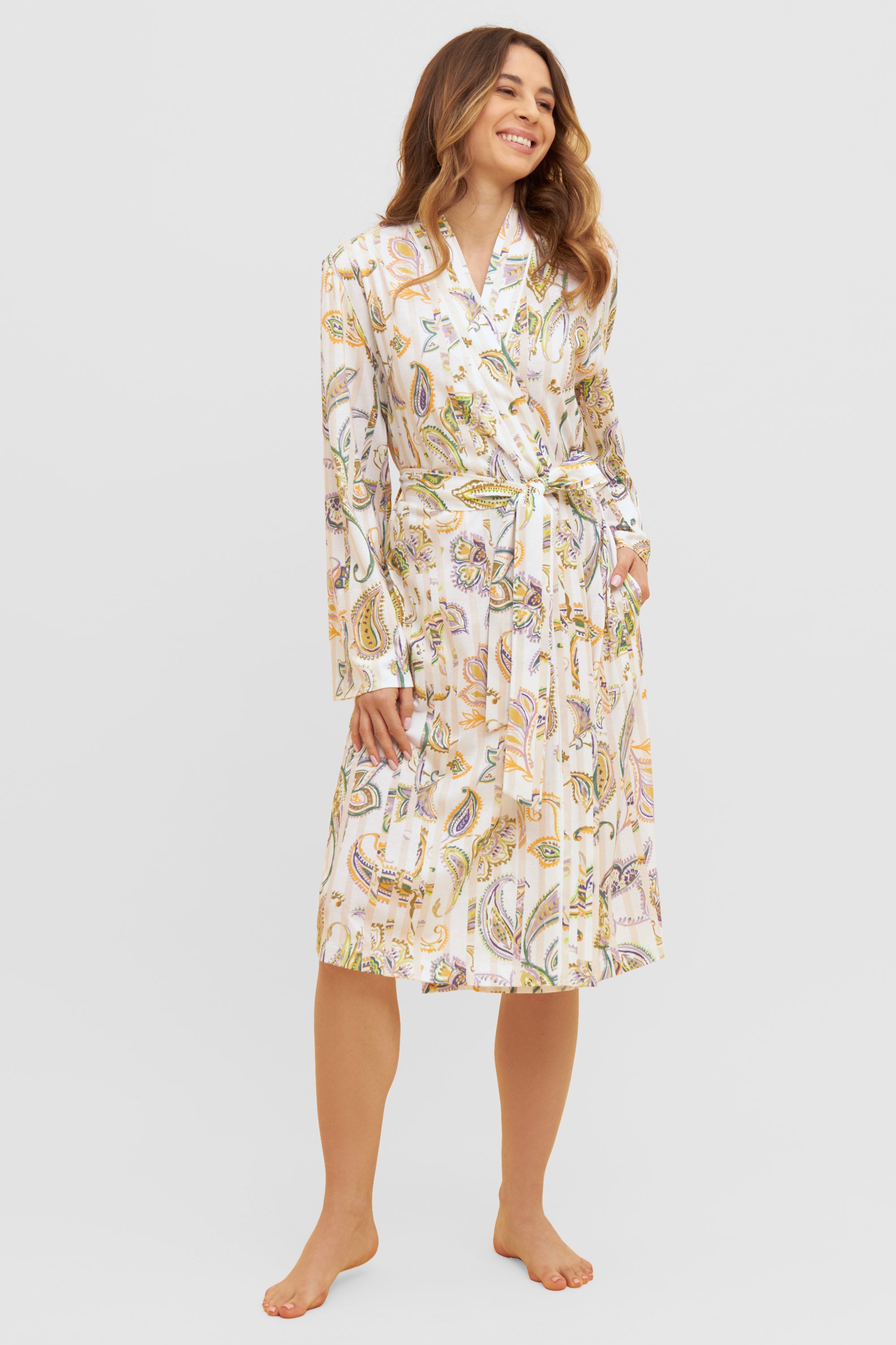 Feraud Robe, 1/1 Sleeve, Wrap-Around Paisley-St (3231016) Paisley