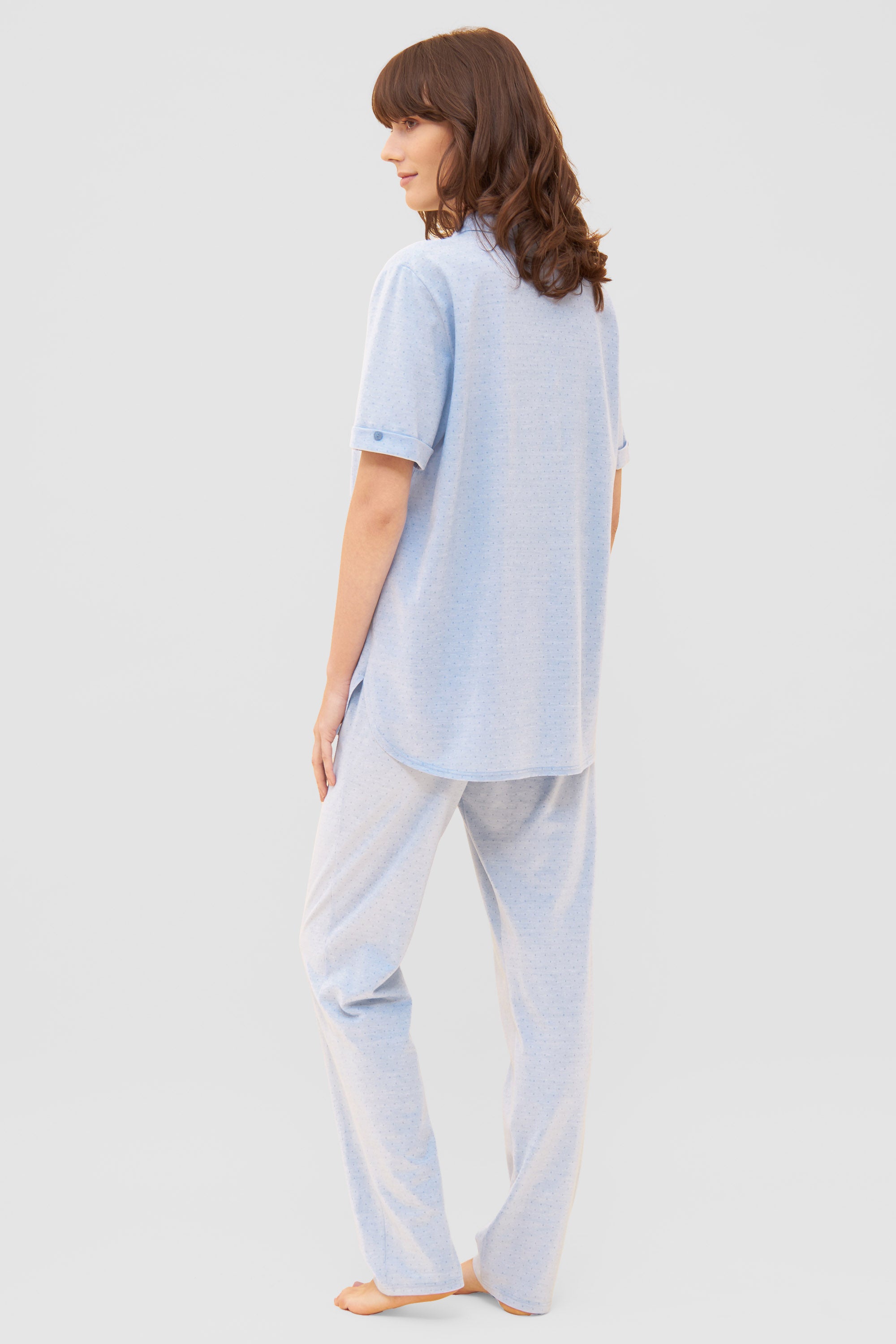 Feraud Pajama, 1/2 Sleeve, Pants 1/1, Button Panel (3231022) Skyblue