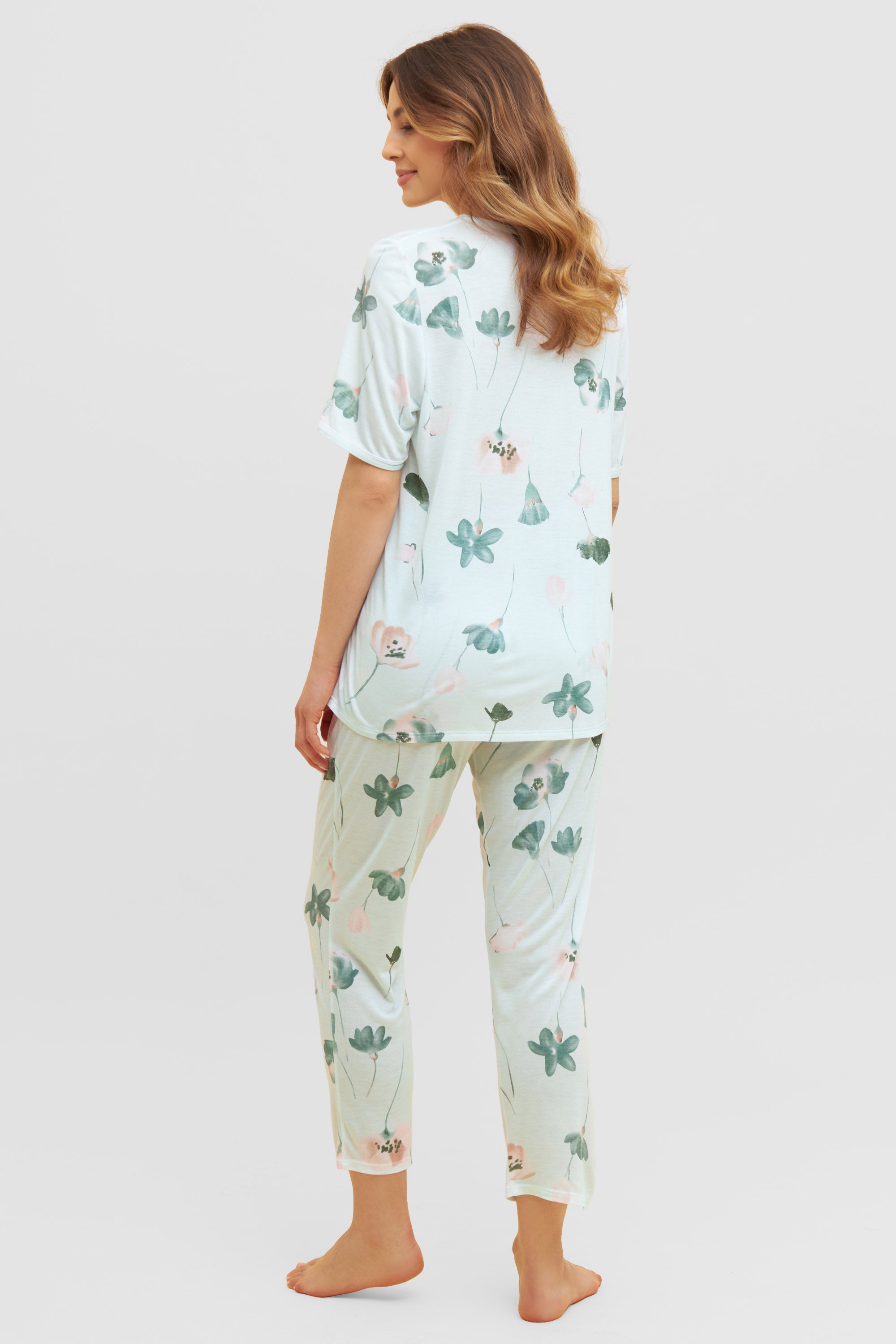 Feraud Pajama, 1/2 Sleeve, Pants 7/8, V-Neck Pastel (3231120) Pastell Flowers
