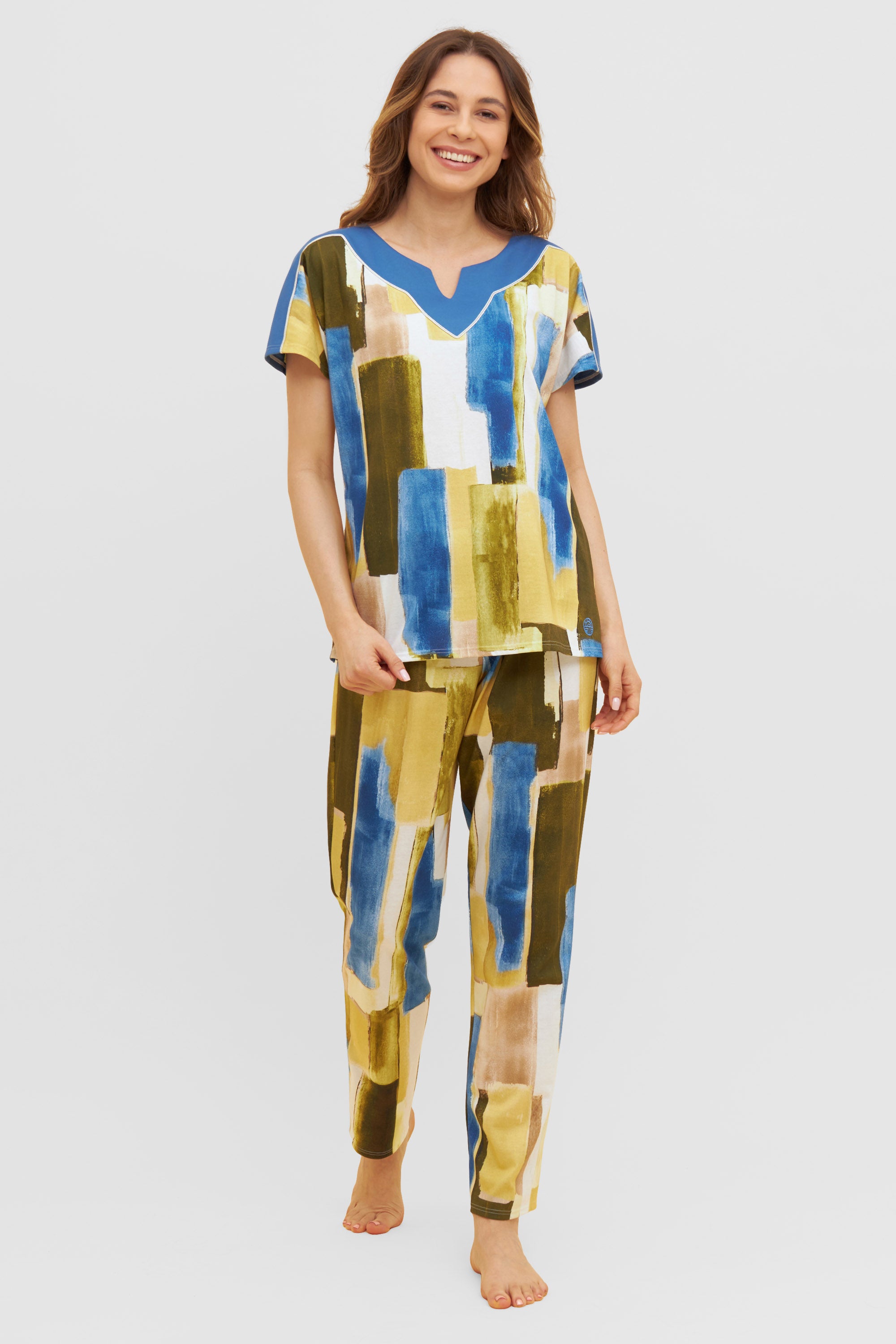 Feraud Pajama, Overcut, Pants 1/1, Round Neck Graph (3231130) Artstripe