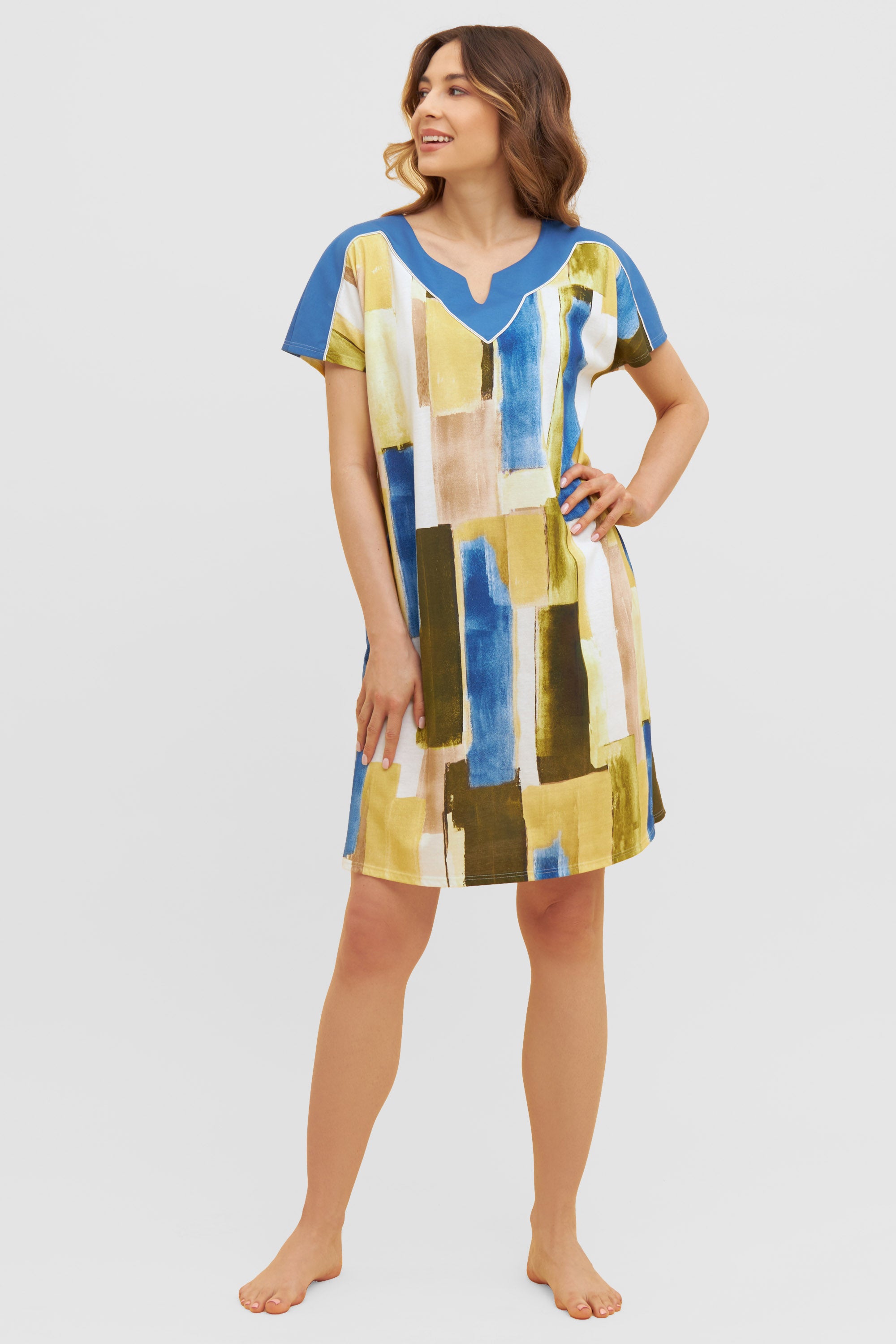 Feraud Night Dress, Overcut, Round Neck Graphic Art (3231131) Artstripe