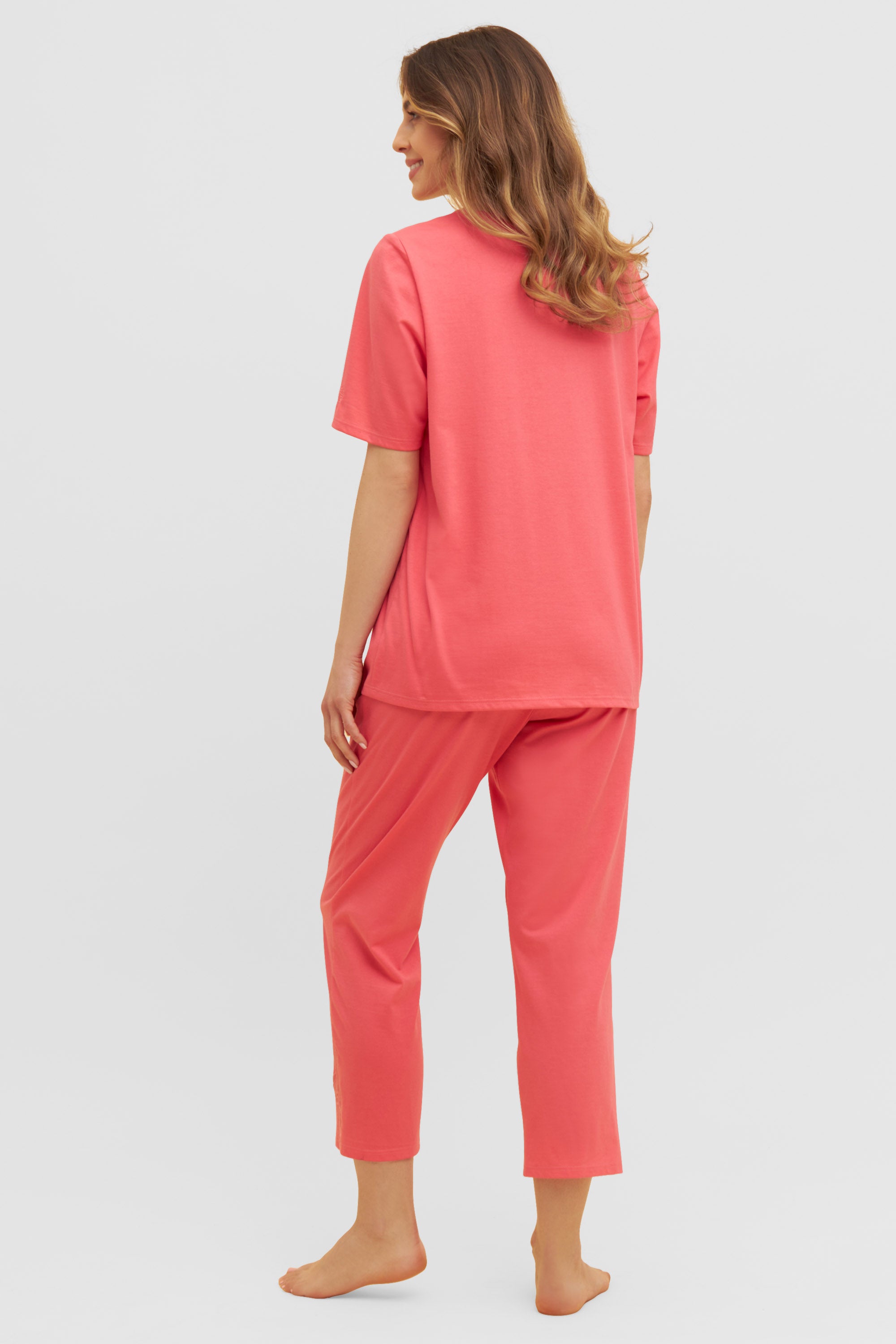 Feraud Pajama, 1/1 Sleeve, Pants 7/8, Angular Neck (3231137) Coralle