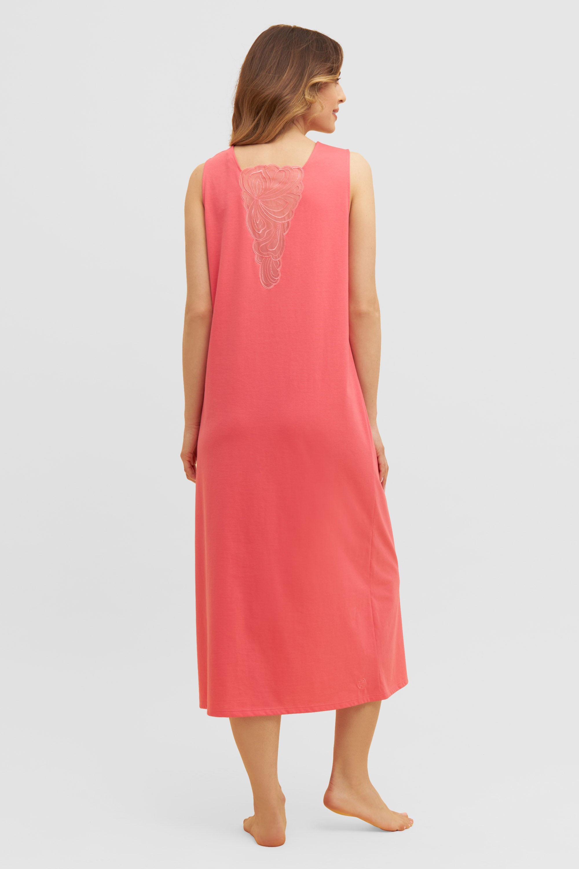 Feraud Night Dress, Sleeveless, Angular Neck Couture Lac (3231139) Coralle
