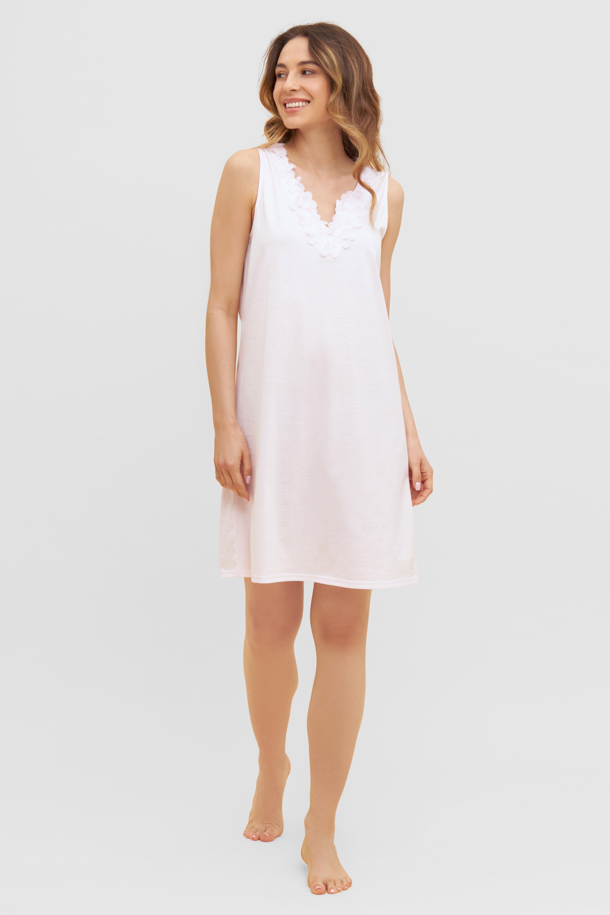 Feraud Night Dress, Sleeveless, Round Neck Flower Decoll (3231146) Rose