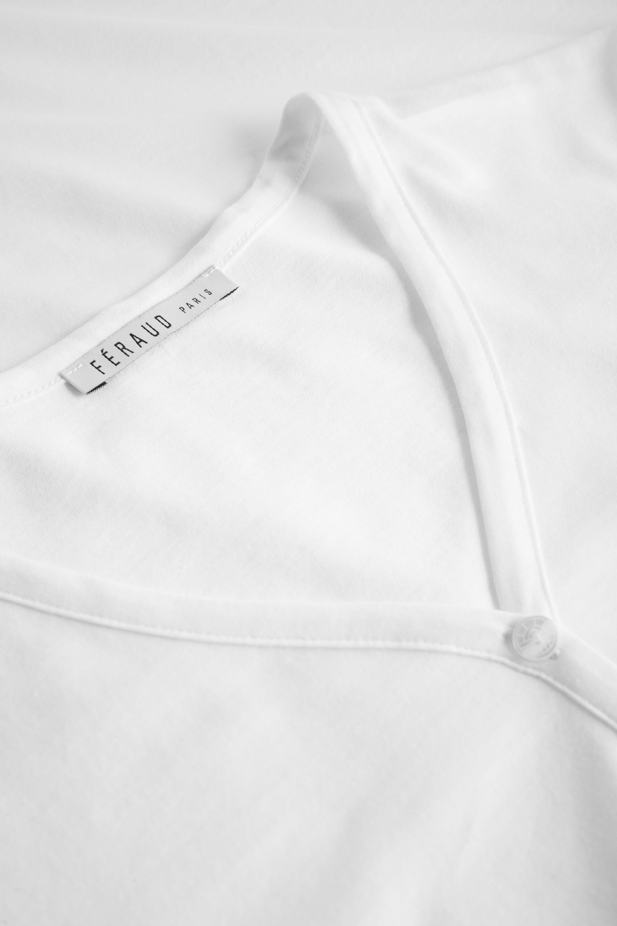 Feraud Night Dress, 1/2 Sleeve, V-Neck, Button Panel Gra (3231148) White