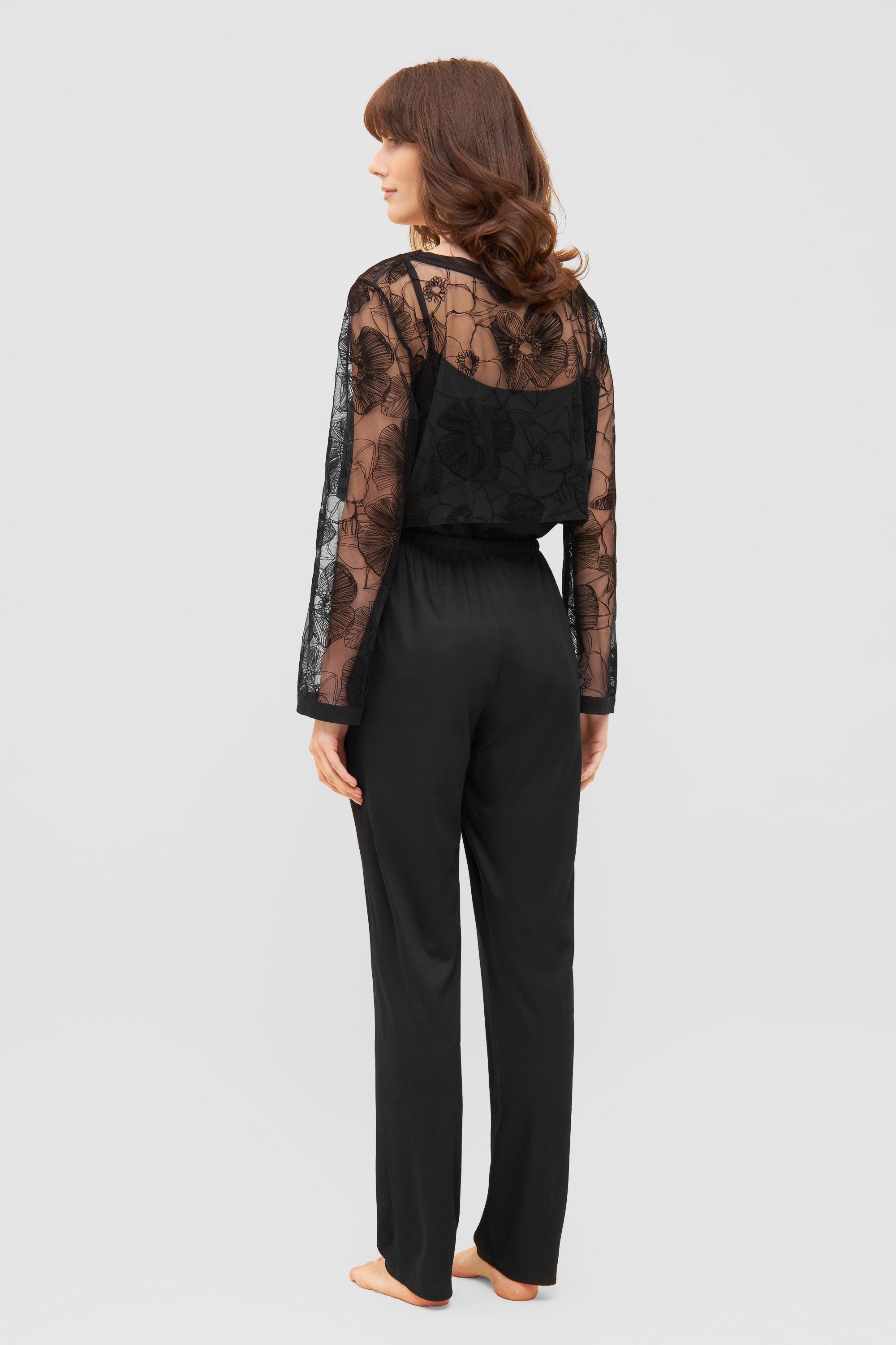 Feraud Pajama, 1/1 Sleeve, Pants 1/1, Round Neck Pu (3231154) Black