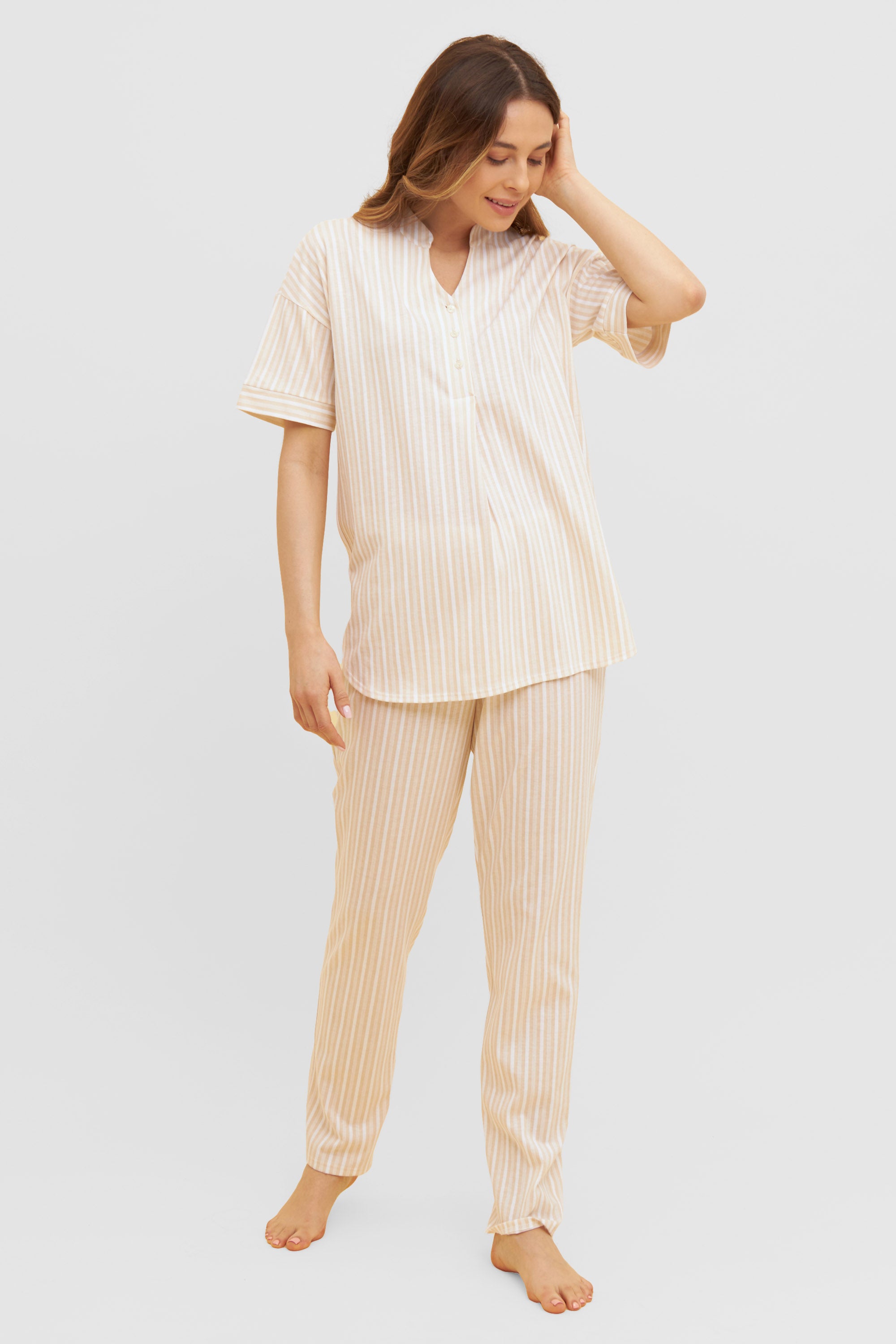Feraud Pajama, 1/2 Sleeve, Pants 1/1, Round Neck, B (3231161) Stripe