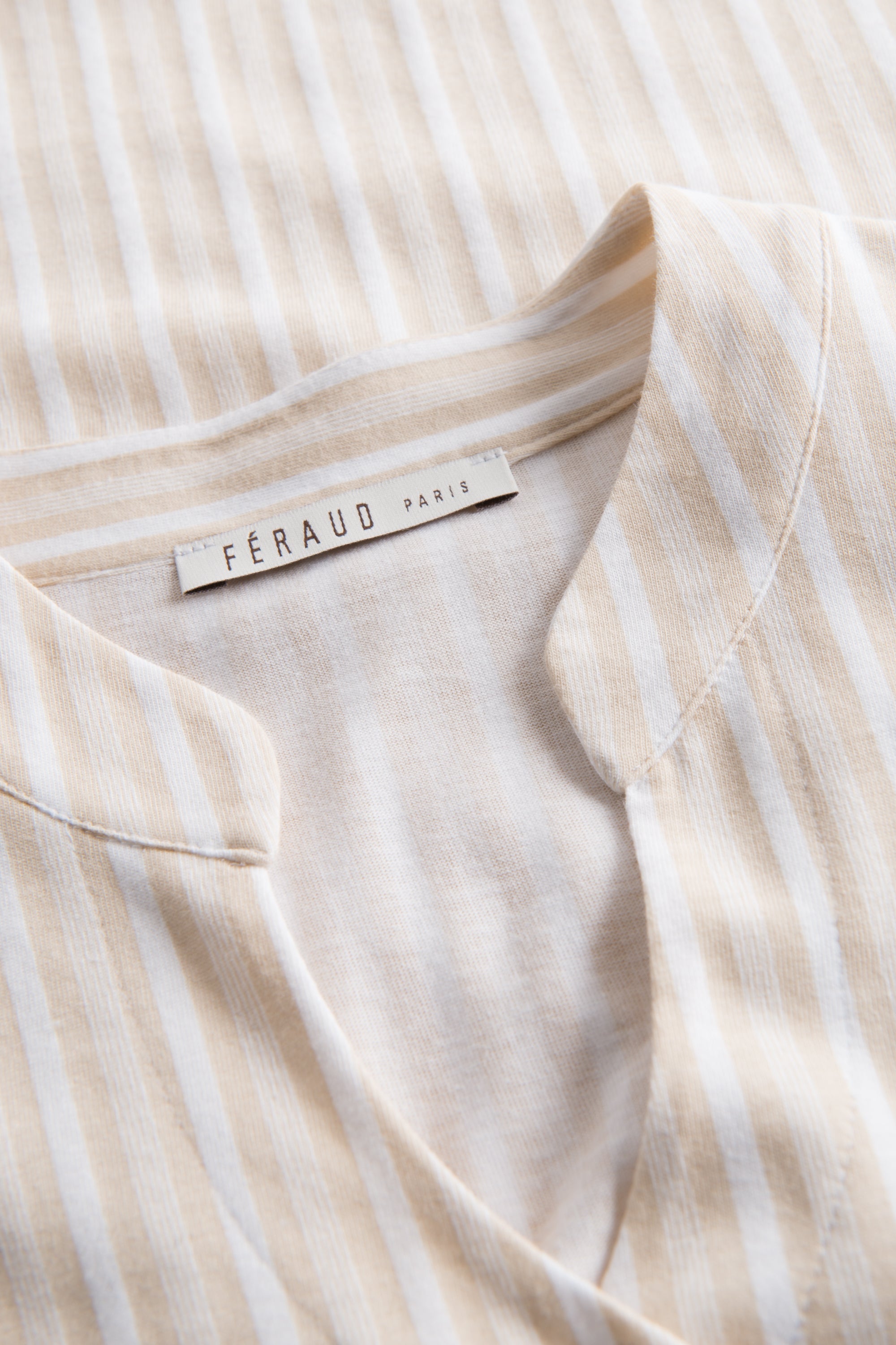 Feraud Night Dress, 1/2 Sleeve, Round Neck, Button Panel (3231162) Stripe
