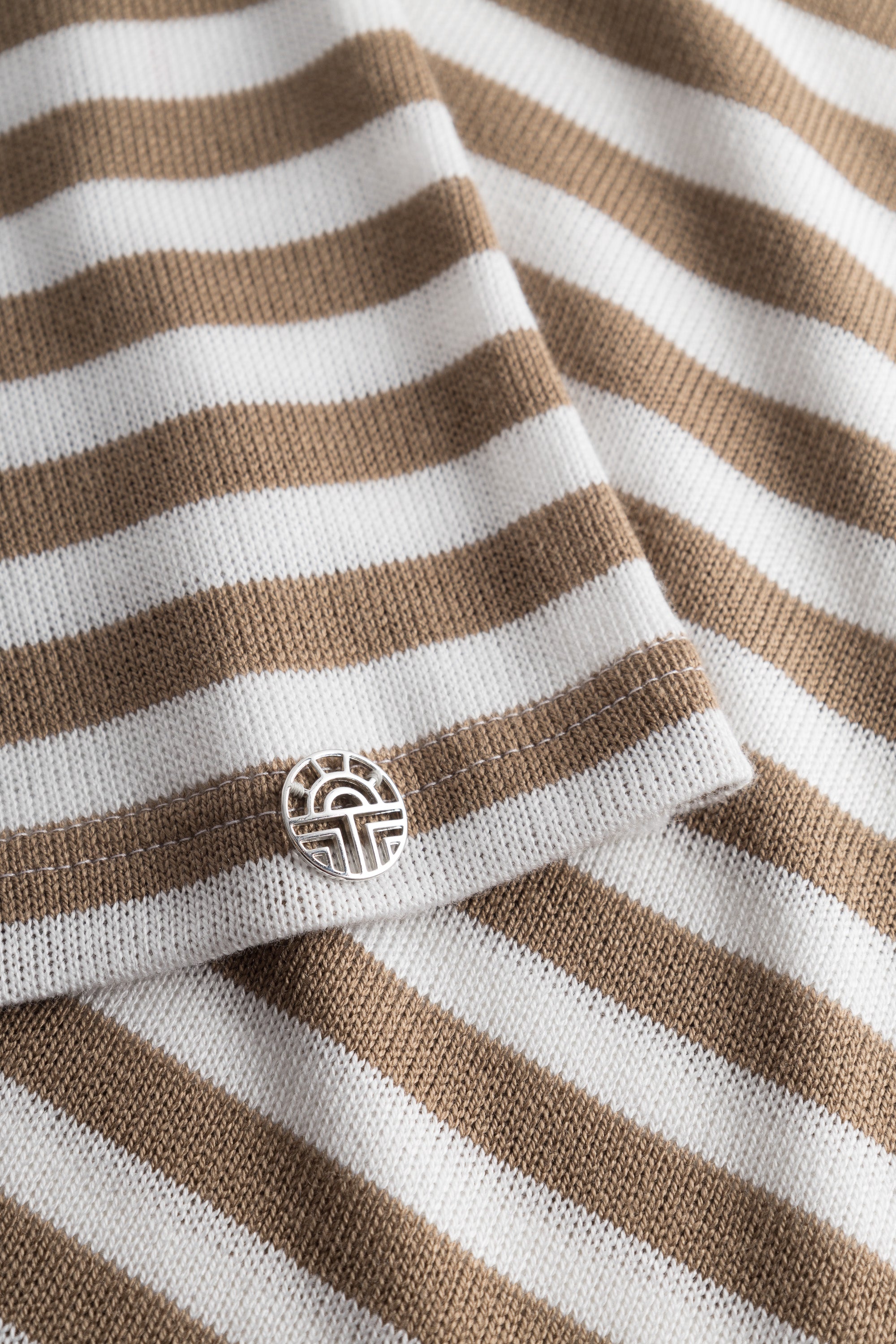 Feraud Shirt, Overcut, Round Neck Knit Ringlet (3231175) White-Toffee