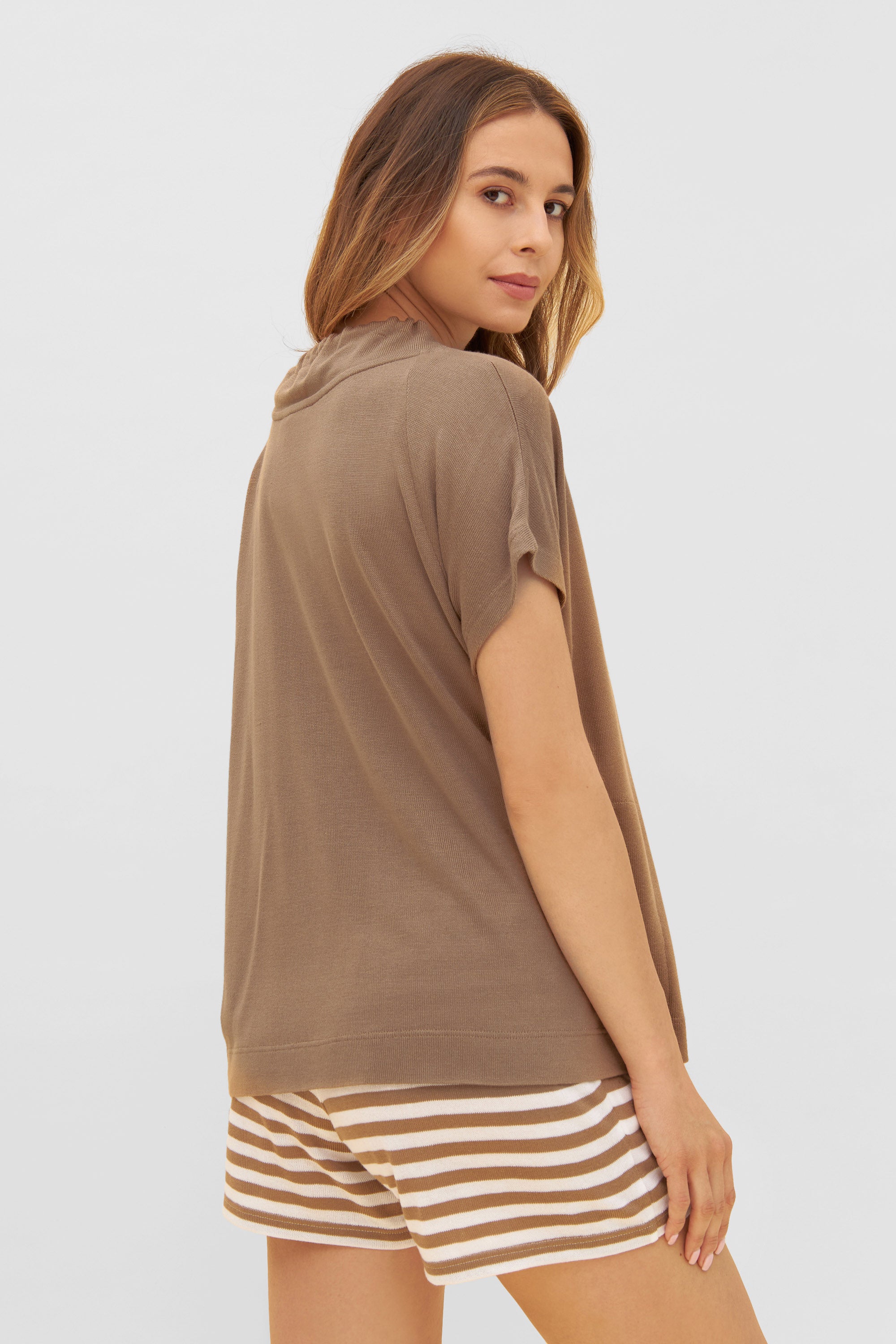 Feraud Sweatshirt, Overcut, Pockets Knit Uni (3231179) Toffee