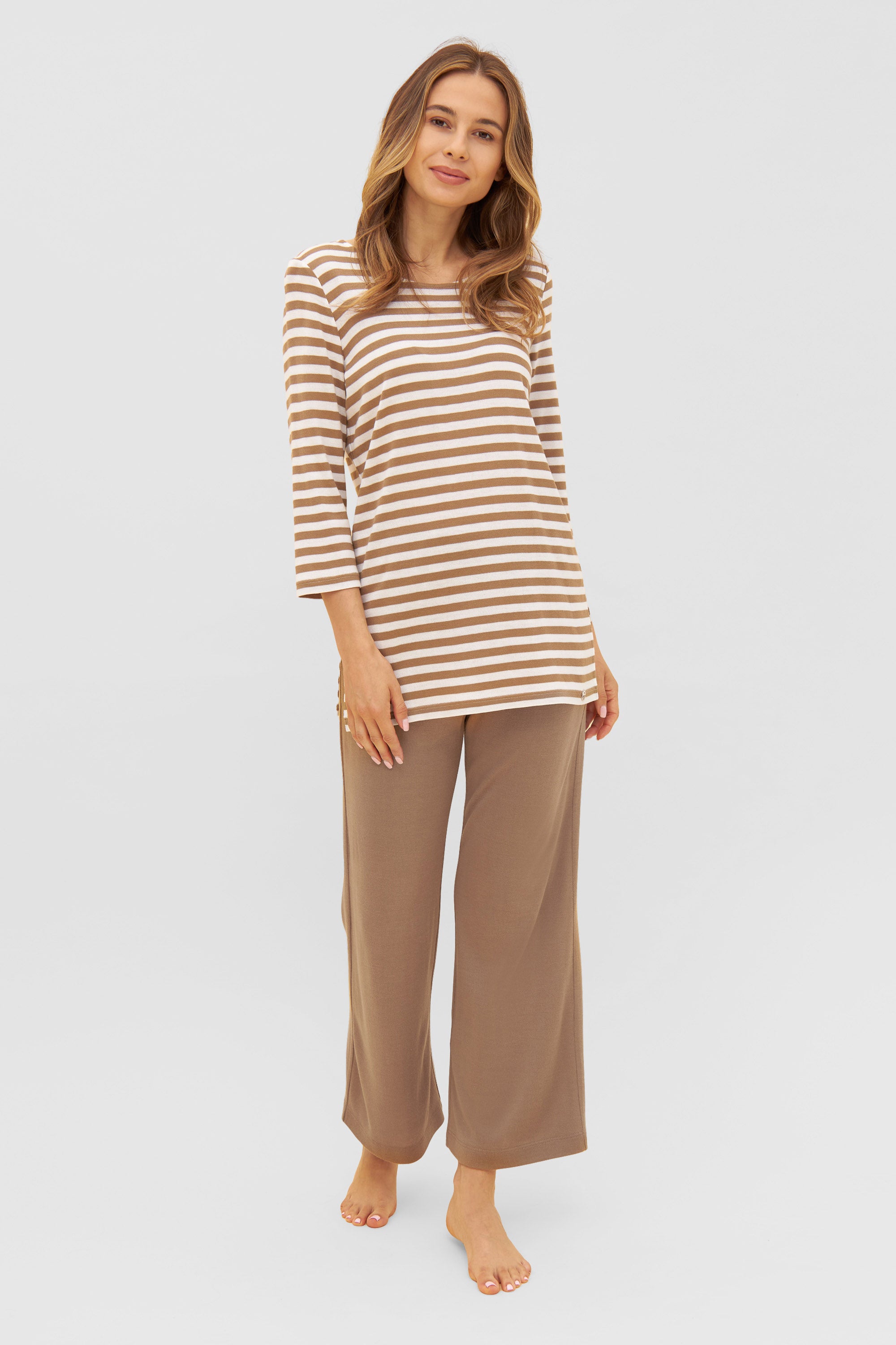 Feraud Pants, 7/8, Culotte, Pockets Knit Uni (3231183) Toffee