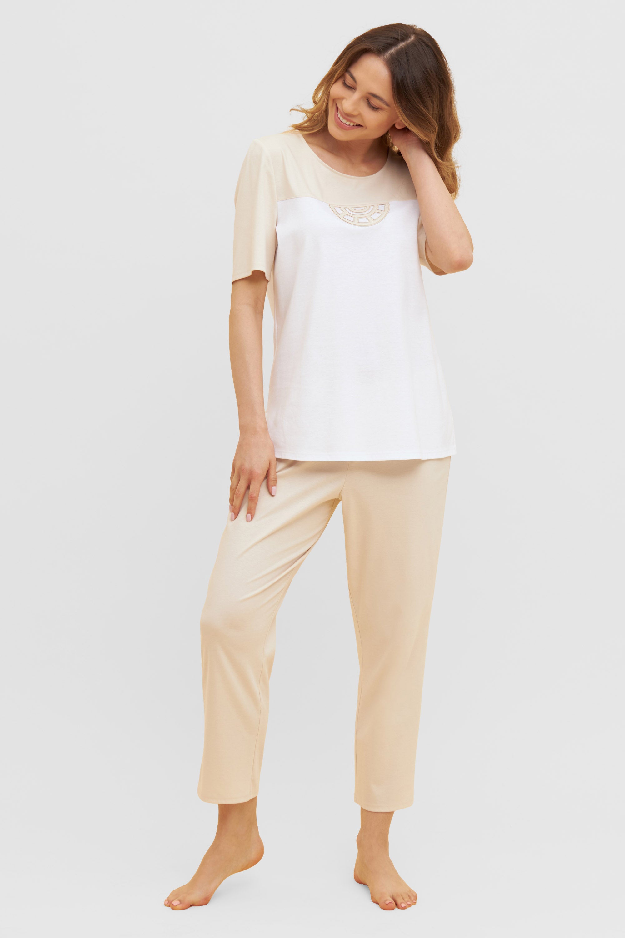 Feraud Pajama, 1/2 Sleeve, Pants 7/8, Round Neck Co (3231186) Colourblocking