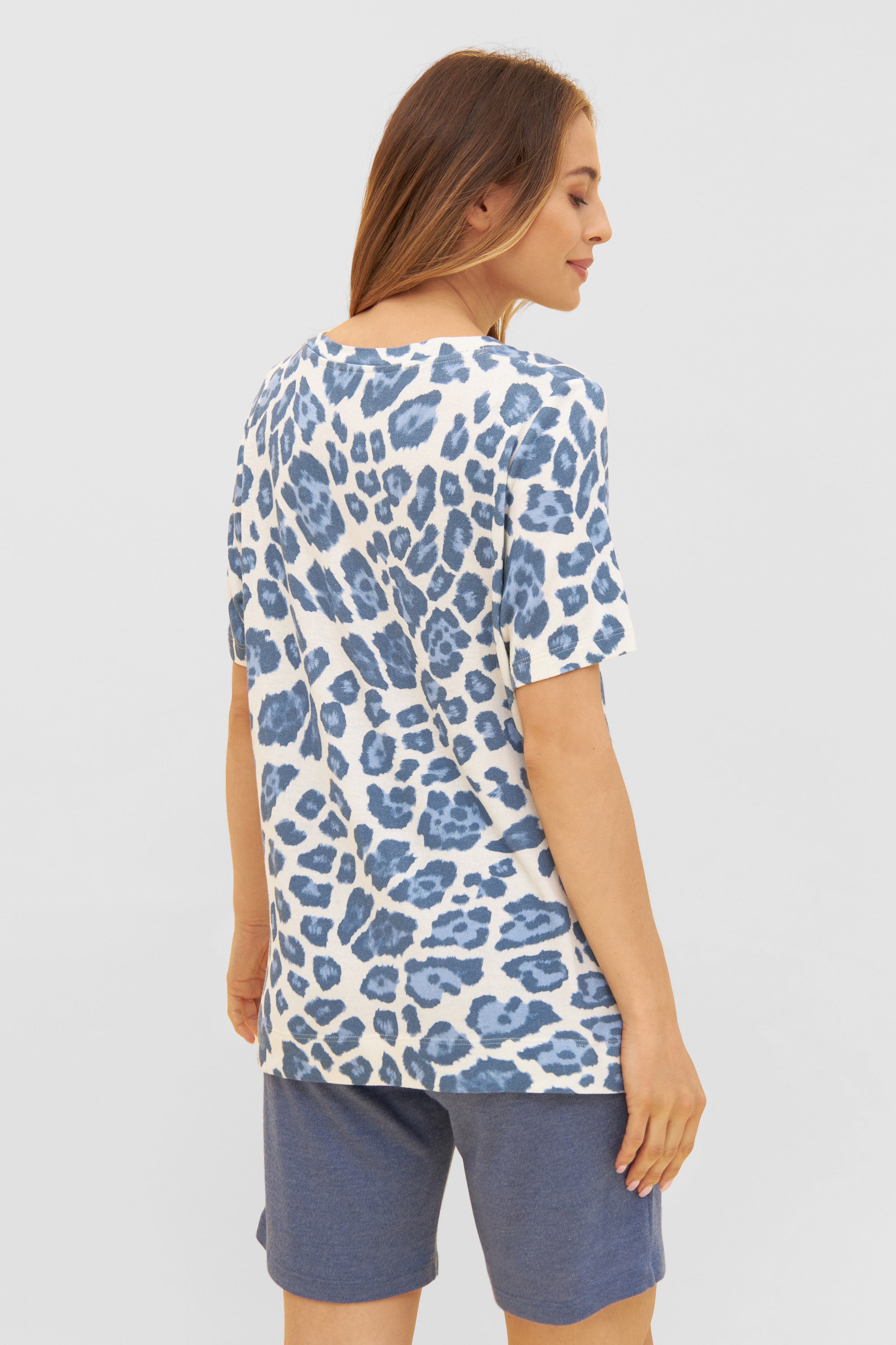 Feraud Shirt, 1/2 Sleeve, Round Neck Knit Leo-P (3231190) Modern Leo