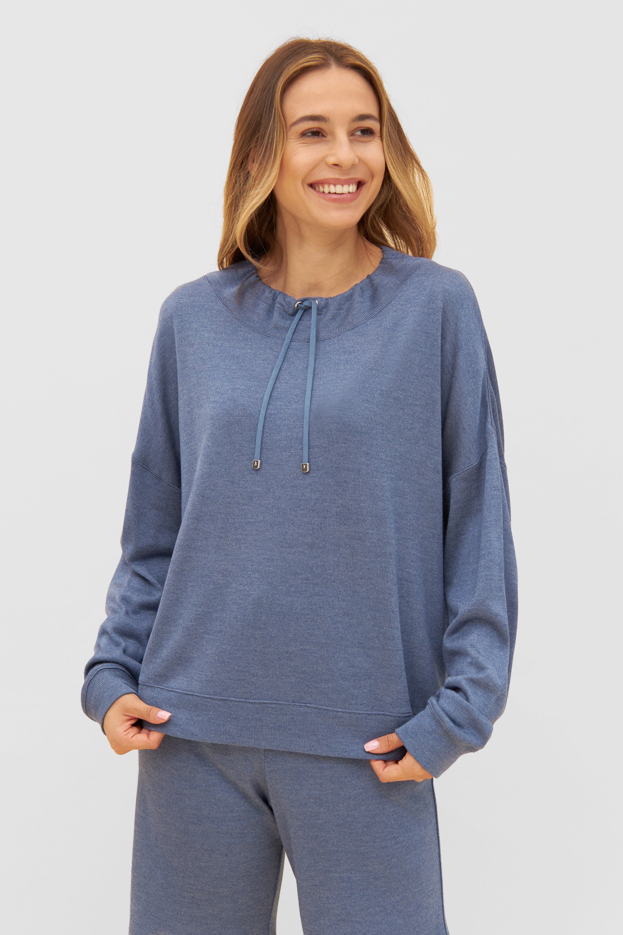 Feraud Shirt, 1/1 Sleeve Round Neck Knit Uni Bl (3231194) Blue