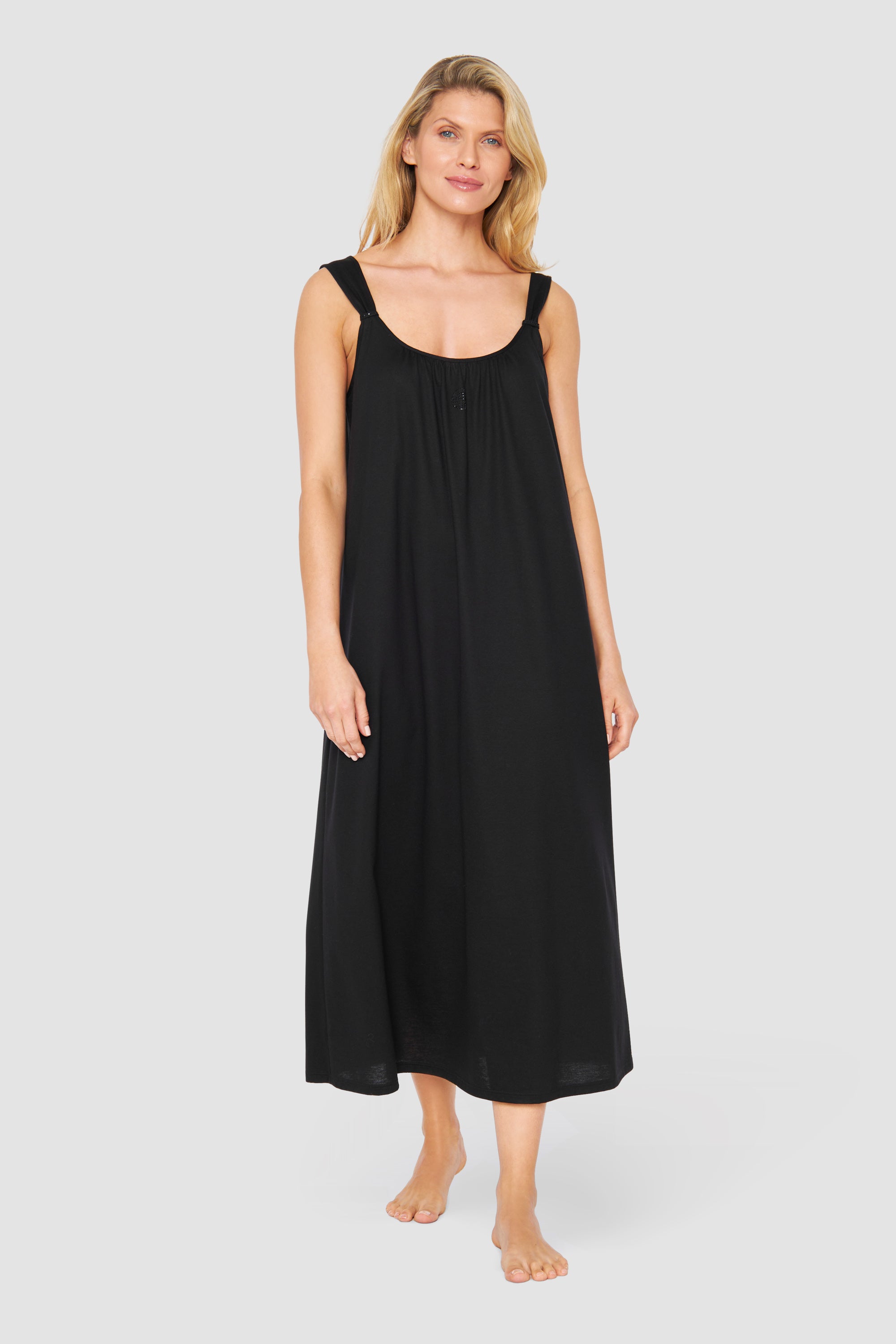 Feraud Night Dress, Straps, Round Neck Black Couture (3231254) Black