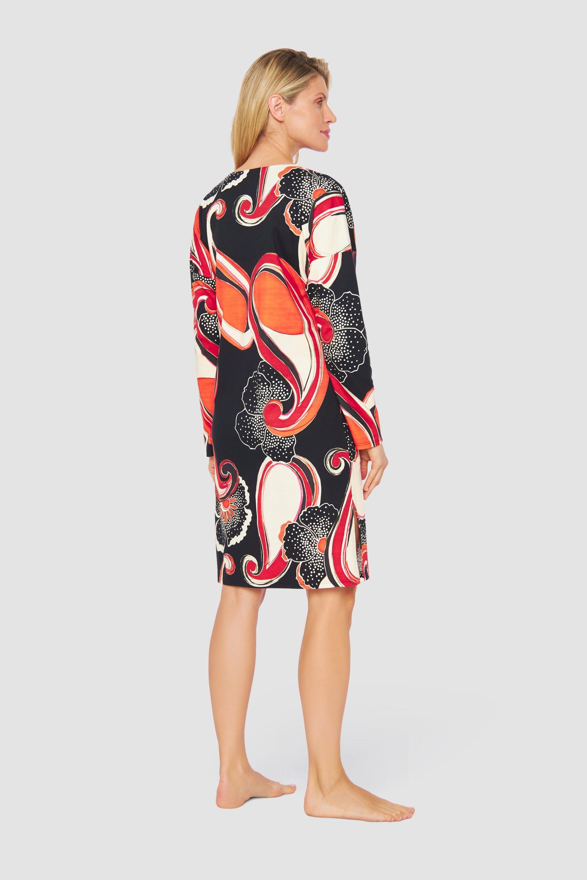 Feraud Night Dress, 1/1 Sleeve, V-Neck Couture Paisley (3231259) Big Paisley