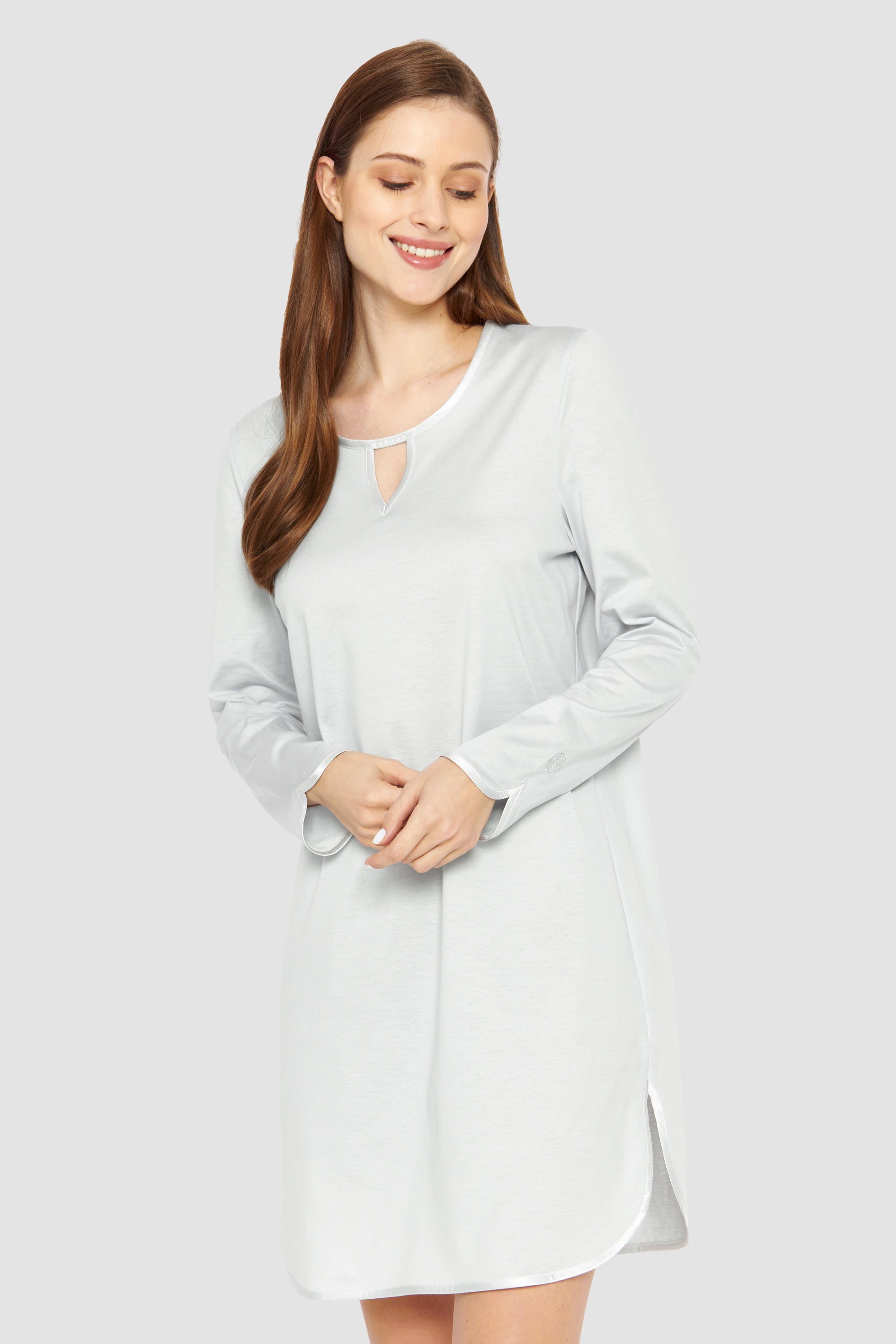 Feraud Night Dress, 1/1 Sleeve, Round Neck Pearls (3231280) Silver