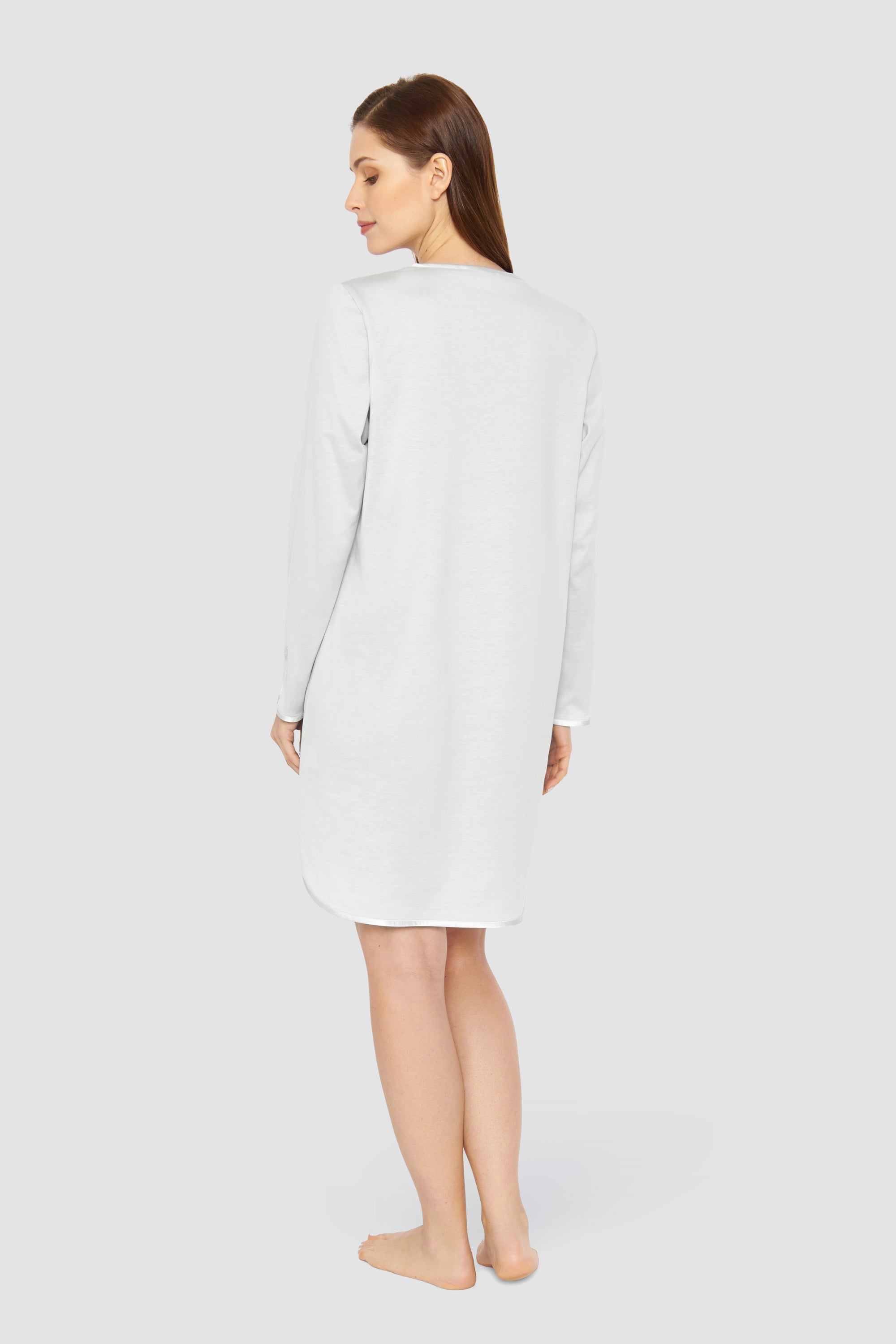 Feraud Night Dress, 1/1 Sleeve, Round Neck Pearls (3231280) Silver