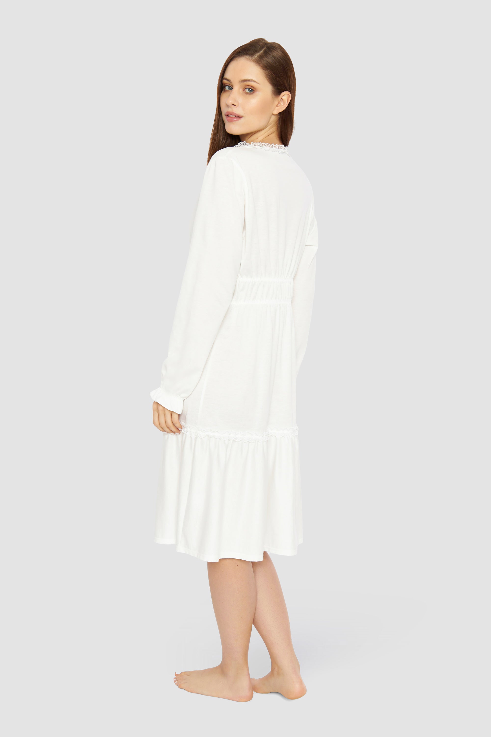 Feraud Night Dress, 1/1 Sleeve, V-Neck, Empire Romantic (3231283) Ivory