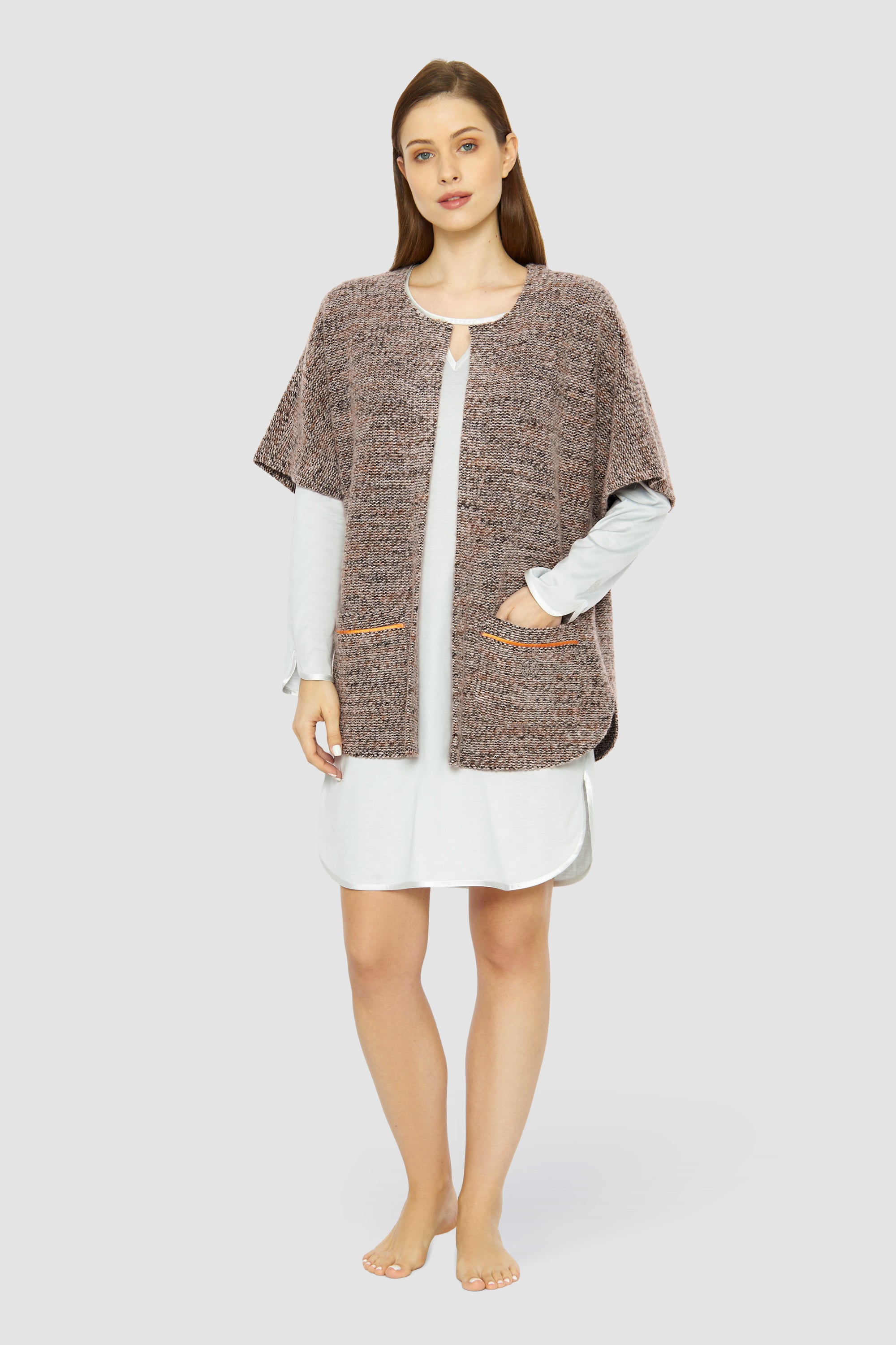 Feraud Jacket, Overcut, Round Neck, Pockets Kni (3231290) Multicolormelange