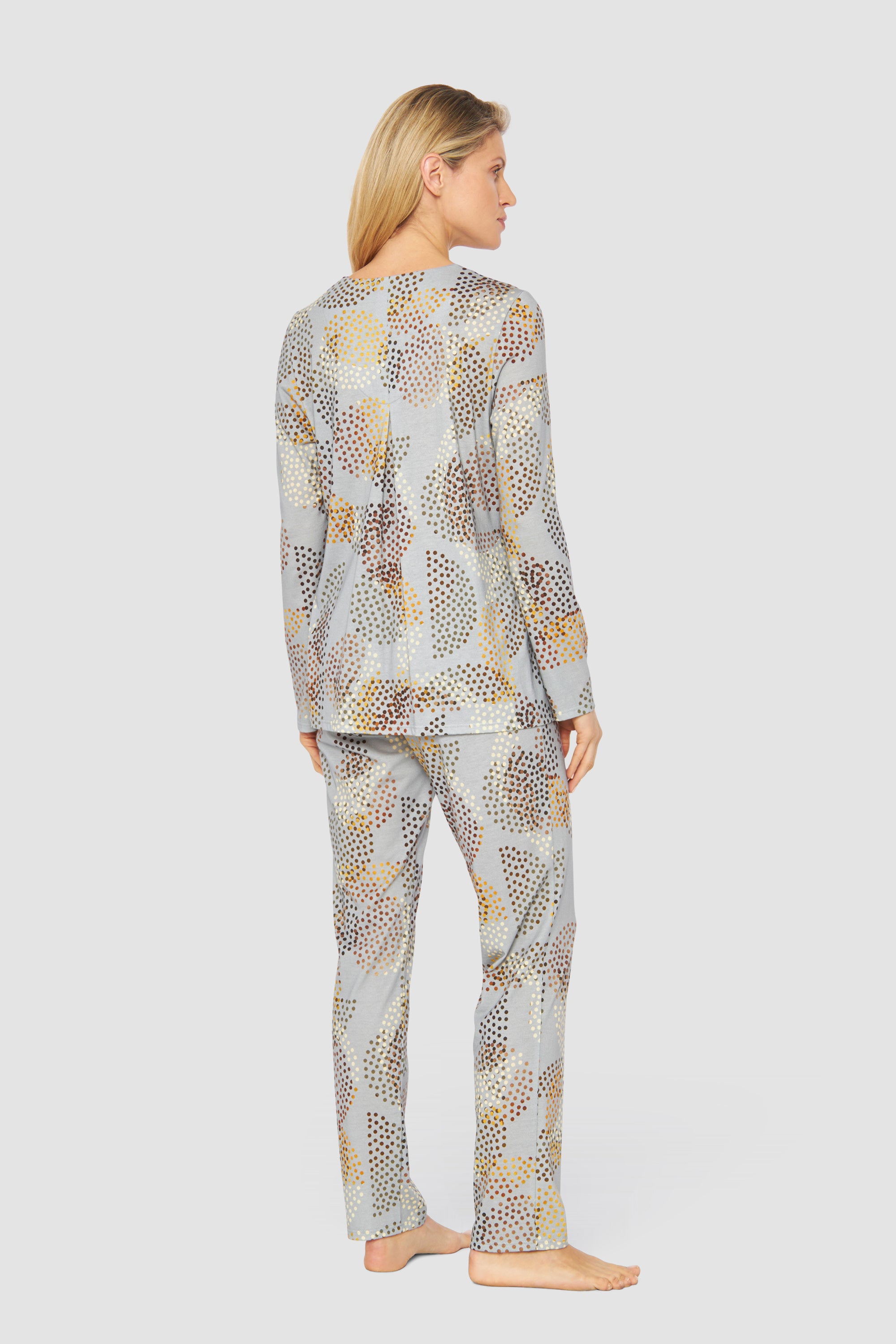Feraud Pajama, 1/1 Sleeve, Pants 1/1, V-Neck Print (3231296) Multicolor Dots