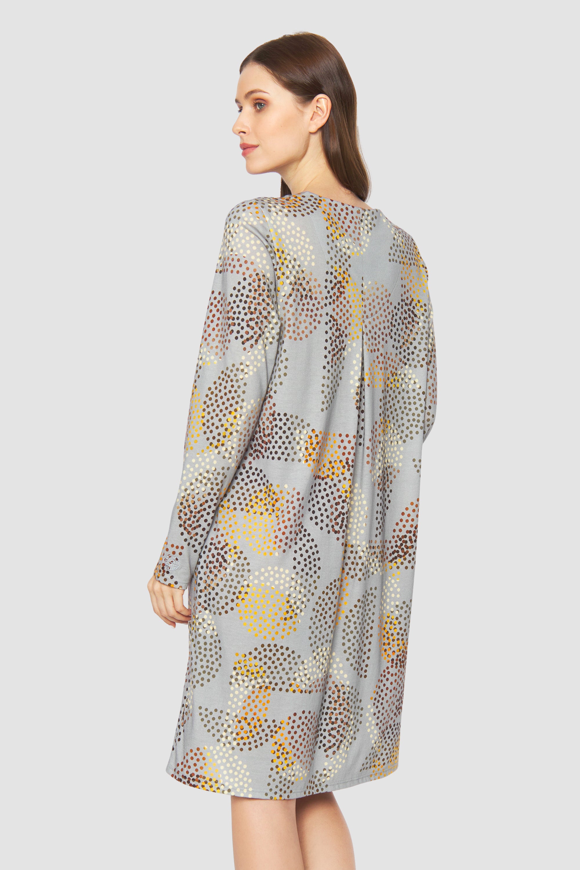 Feraud Night Dress, 1/1 Sleeve, V-Neck Print Dots (3231297) Multicolor Dots