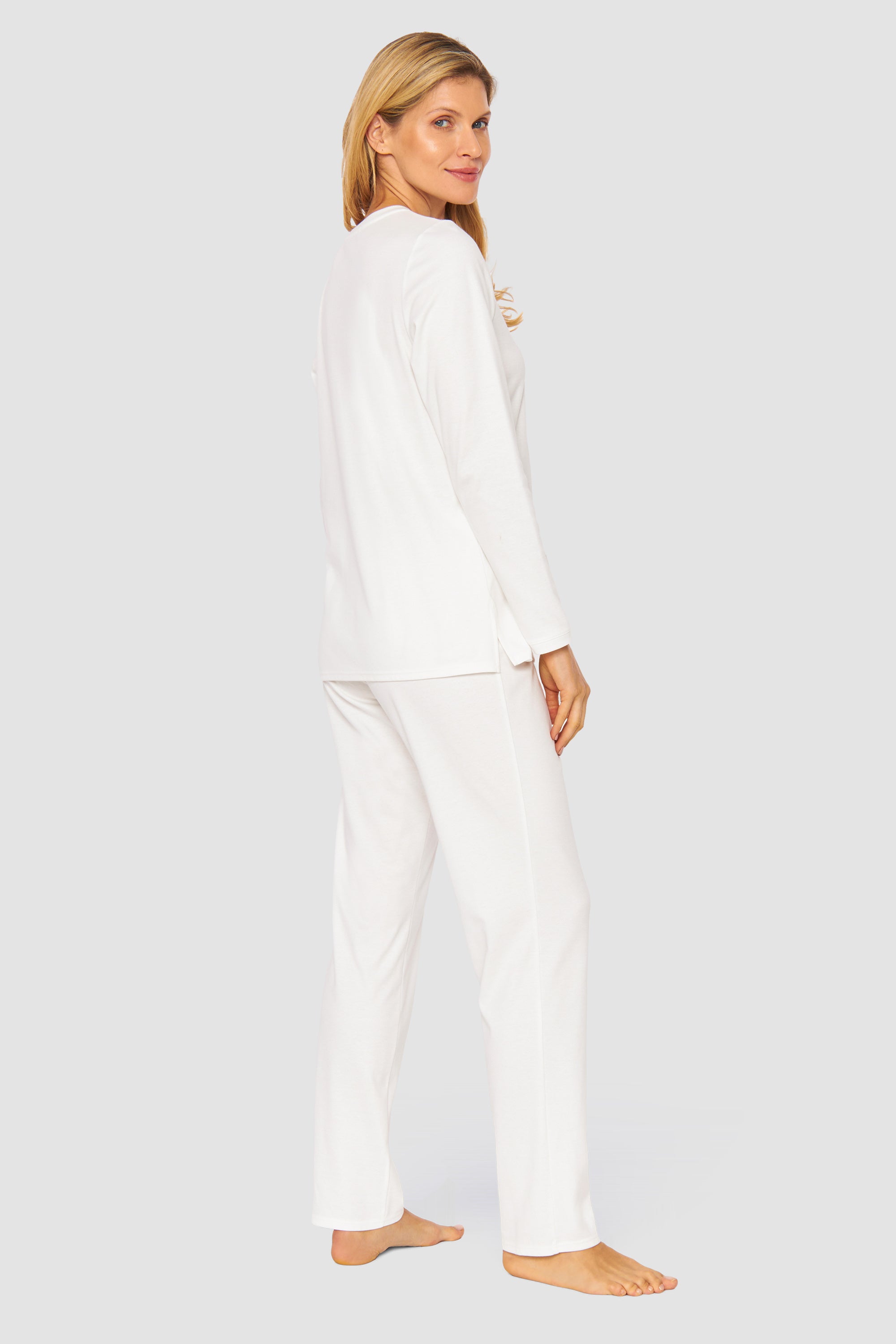Feraud Pajama, 1/1 Sleeve, Pants 1/1, Round Neck Lo (3231303) Ivory