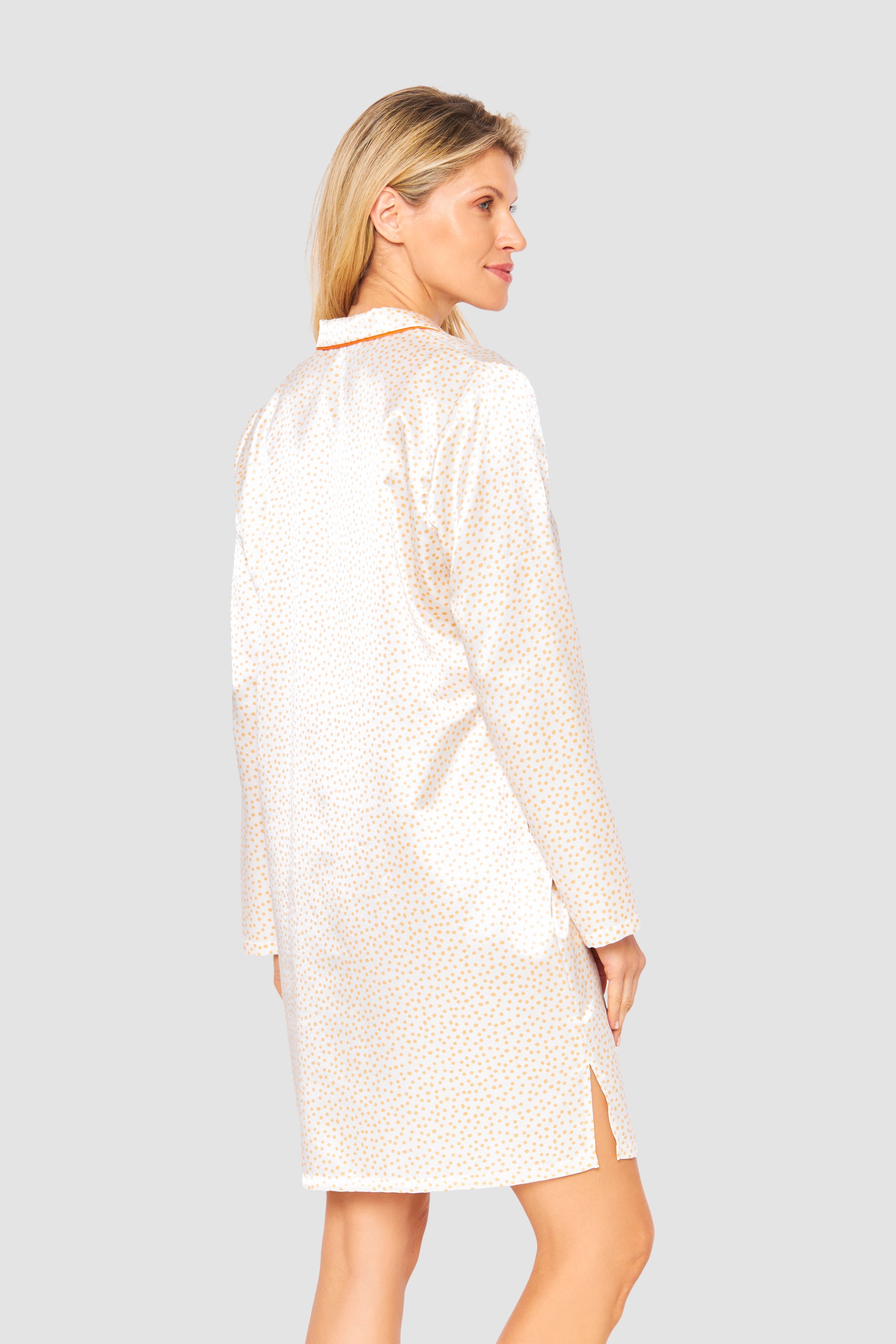 Feraud Night Dress, 1/1 Sleeve, Button-Through, Lapel Co (3231306) Little Dots