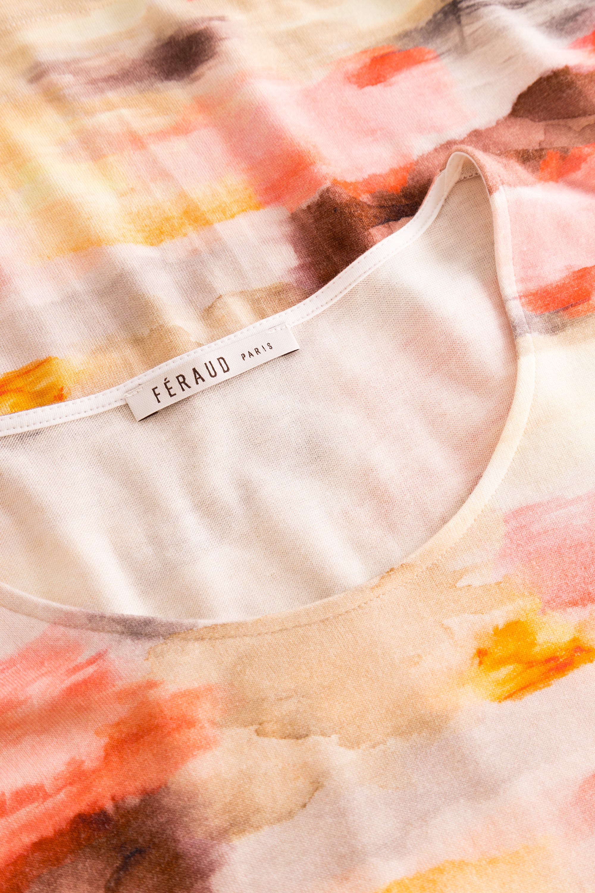 Feraud Shirt, 1/1 Sleeve, Round Neck Knit Print (3231322) Sunrise-Multicolor